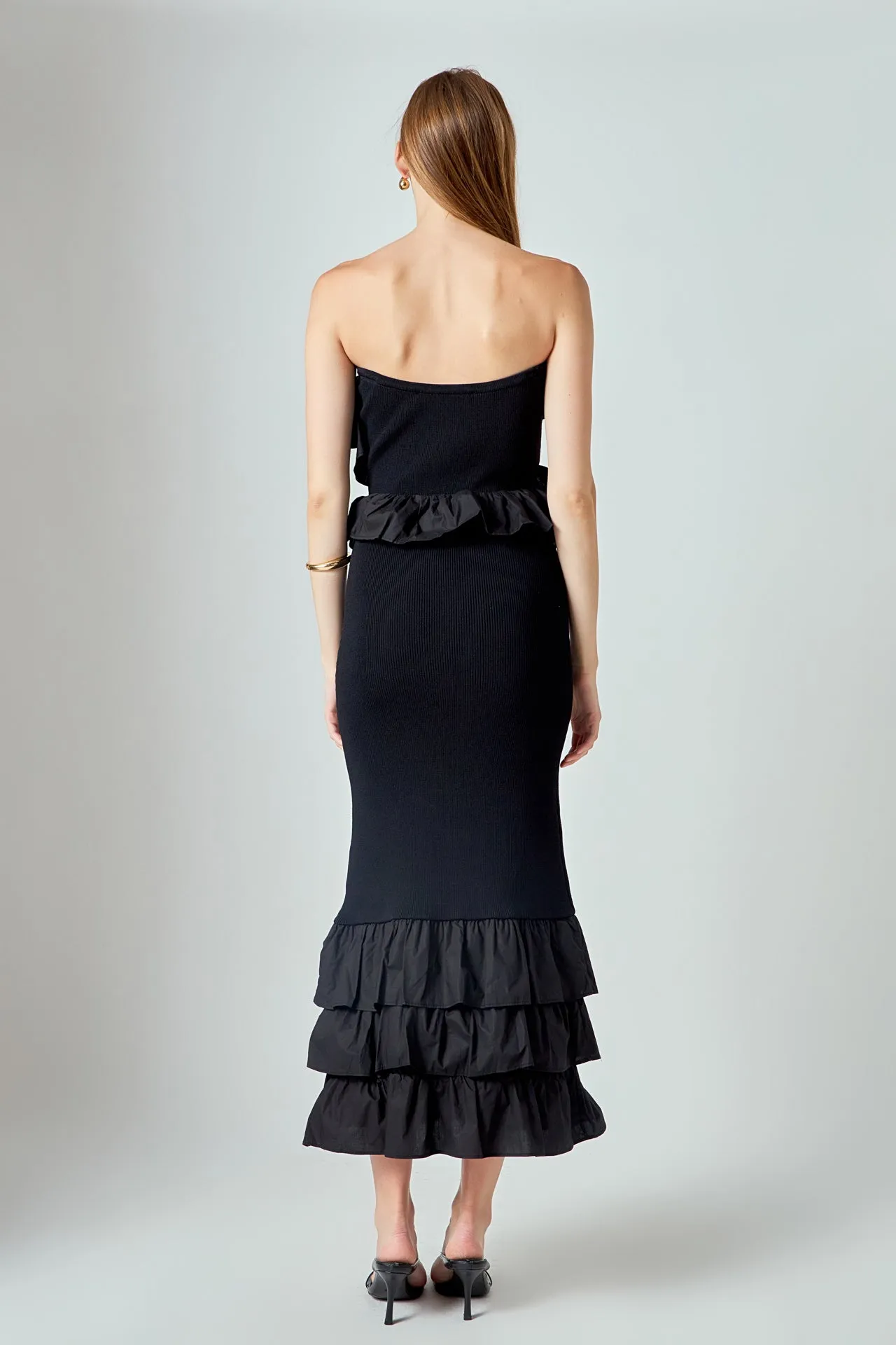 Mixed Media Strapless Fitted Maxi Dress sold by Endless Rose product image thumbnail 4