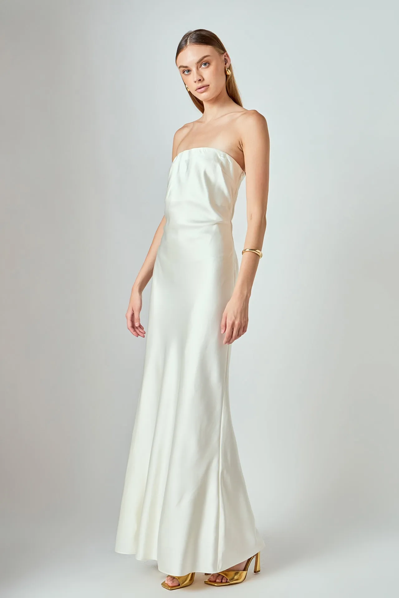 Strapless Satin Maxi Dress sold by Endless Rose product image thumbnail 3