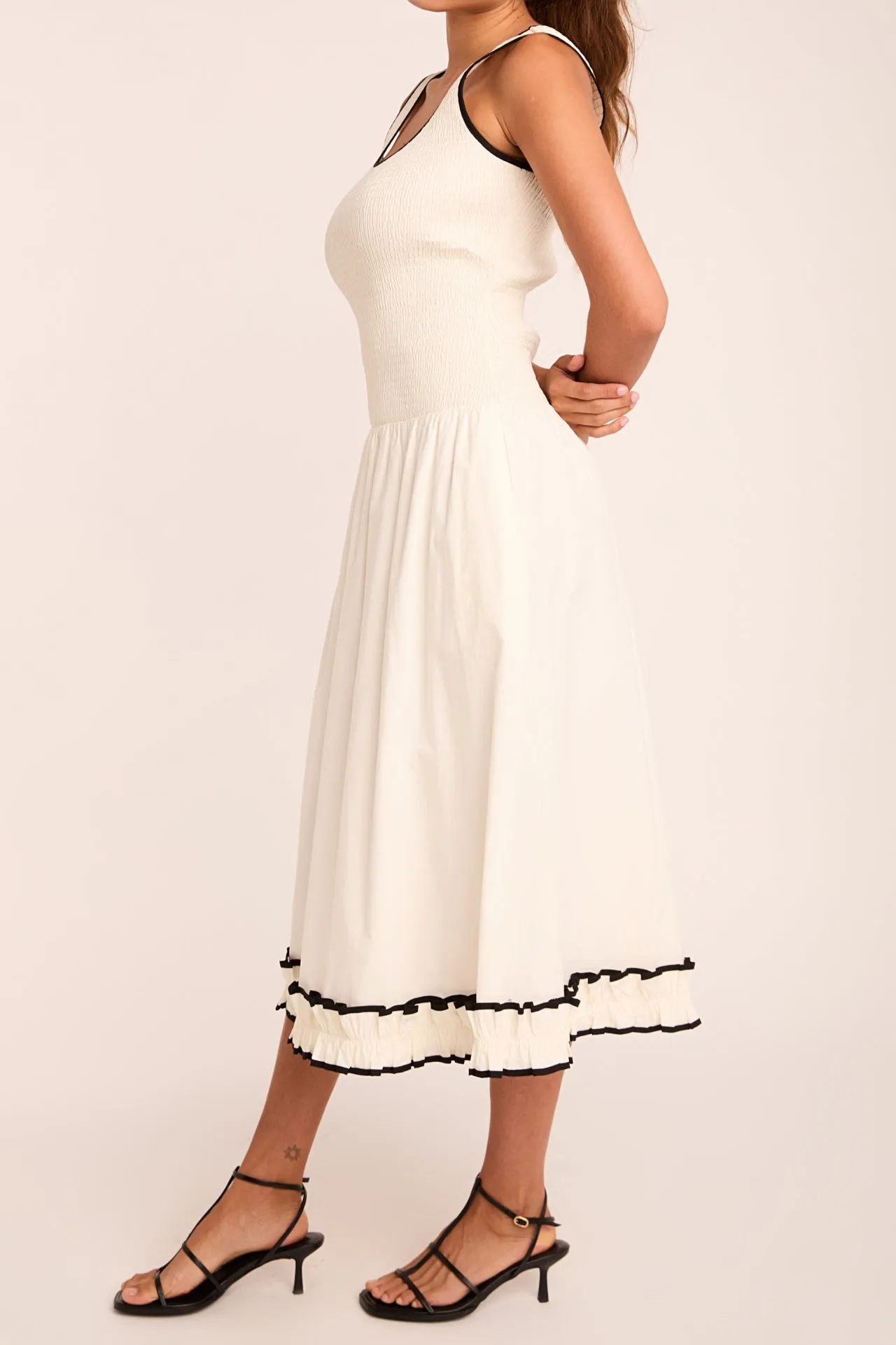 Estelle Drop waist Smocked Bodice Midi Dress sold by Endless Rose product image thumbnail 2