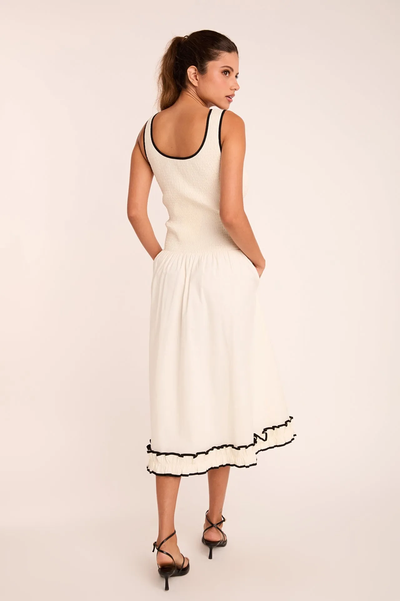 Estelle Drop waist Smocked Bodice Midi Dress sold by Endless Rose product image thumbnail 4