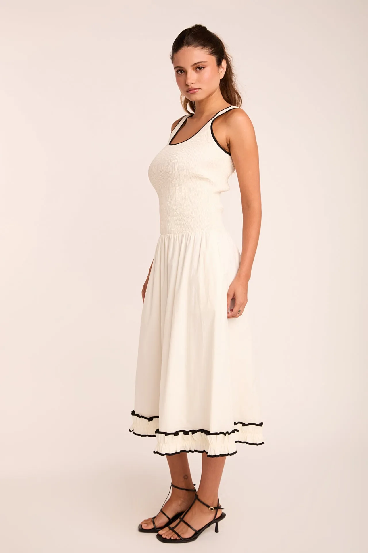 Estelle Drop waist Smocked Bodice Midi Dress sold by Endless Rose product image thumbnail 3