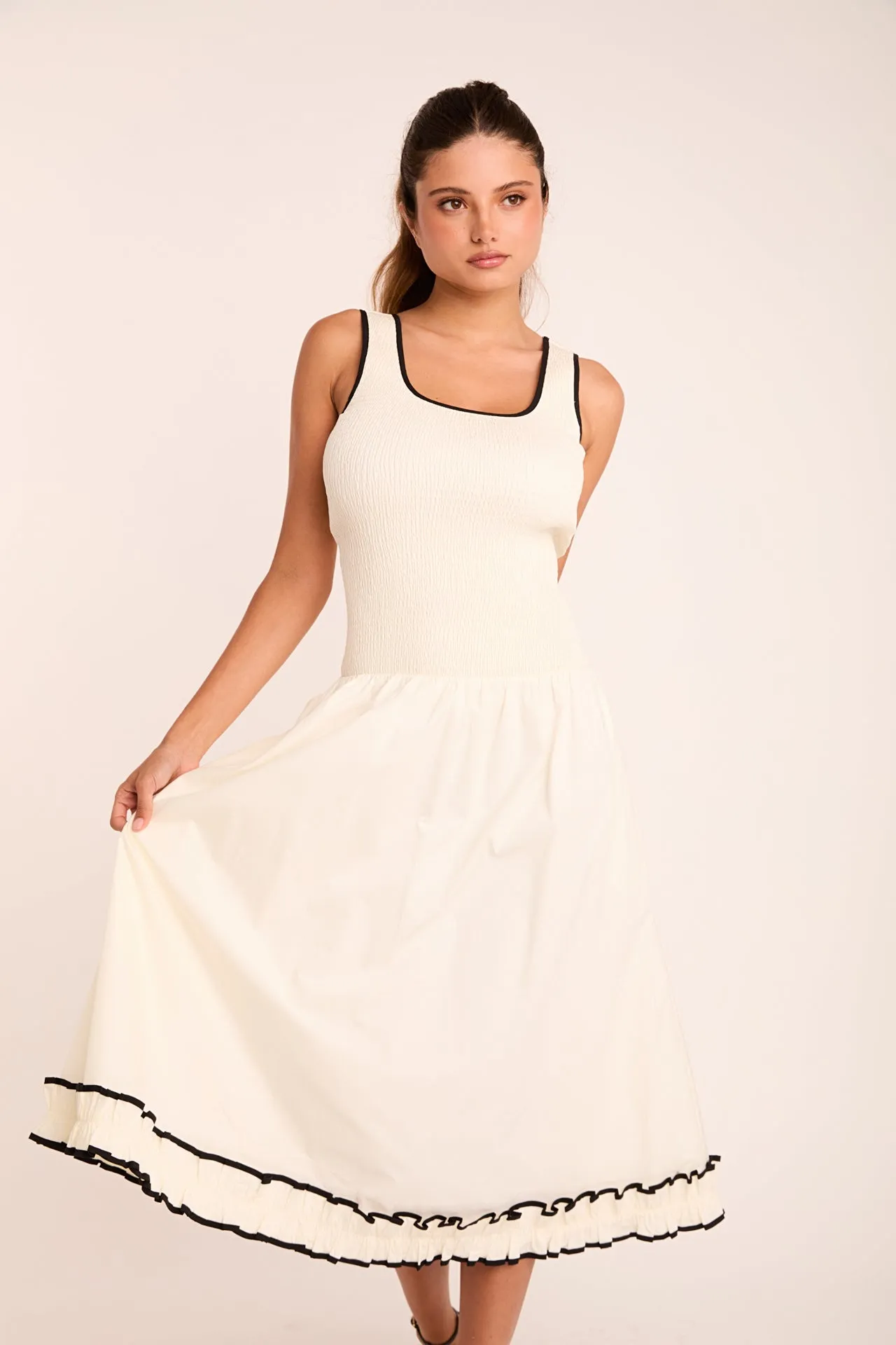 Estelle Drop waist Smocked Bodice Midi Dress sold by Endless Rose product image thumbnail 5