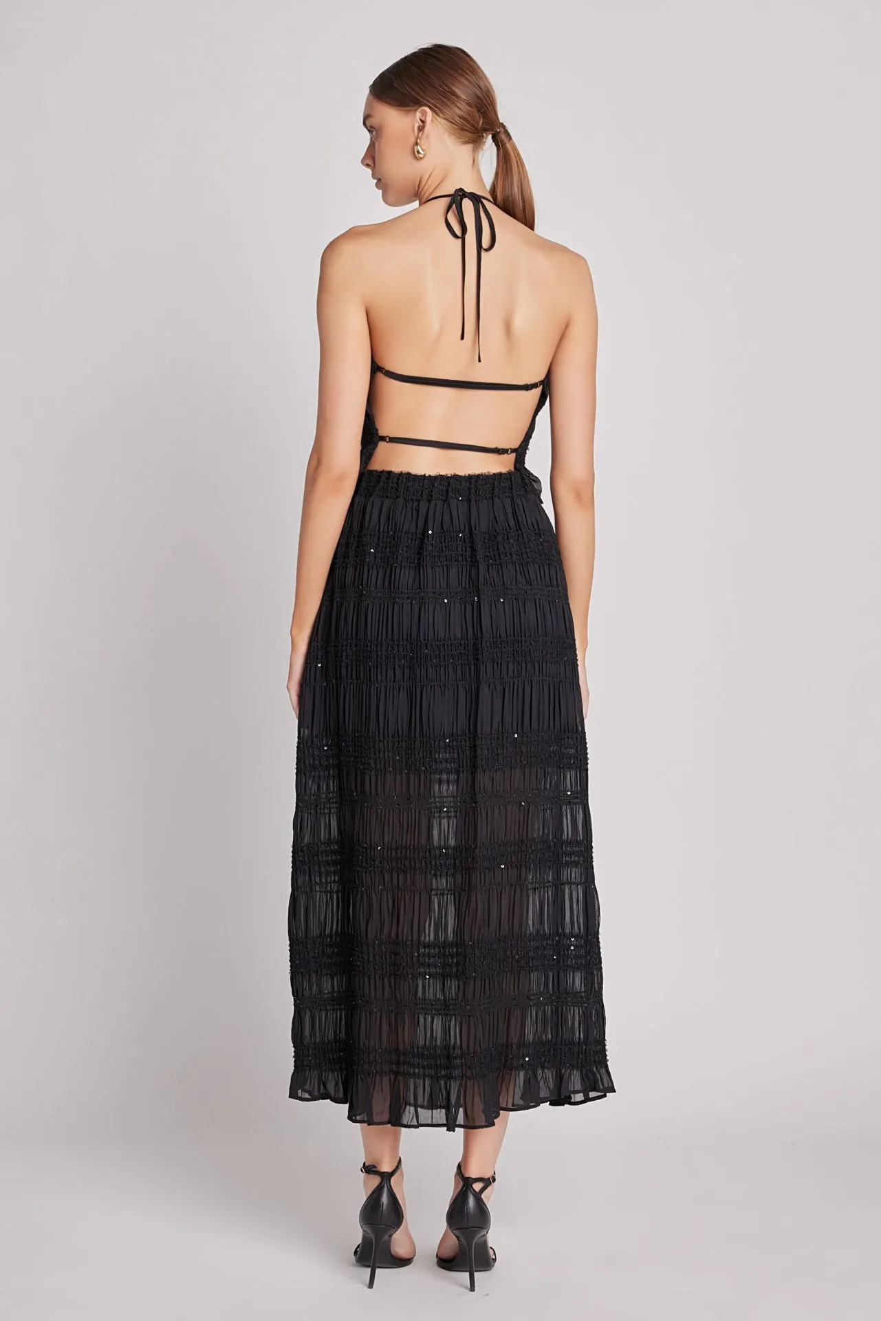 Chiffon Gathered Sequins Maxi Skirt sold by Endless Rose product image thumbnail 4