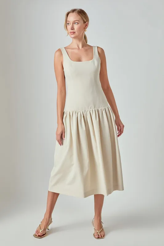 Amber Drop Waist Peplum Midi Dress sold by Endless Rose