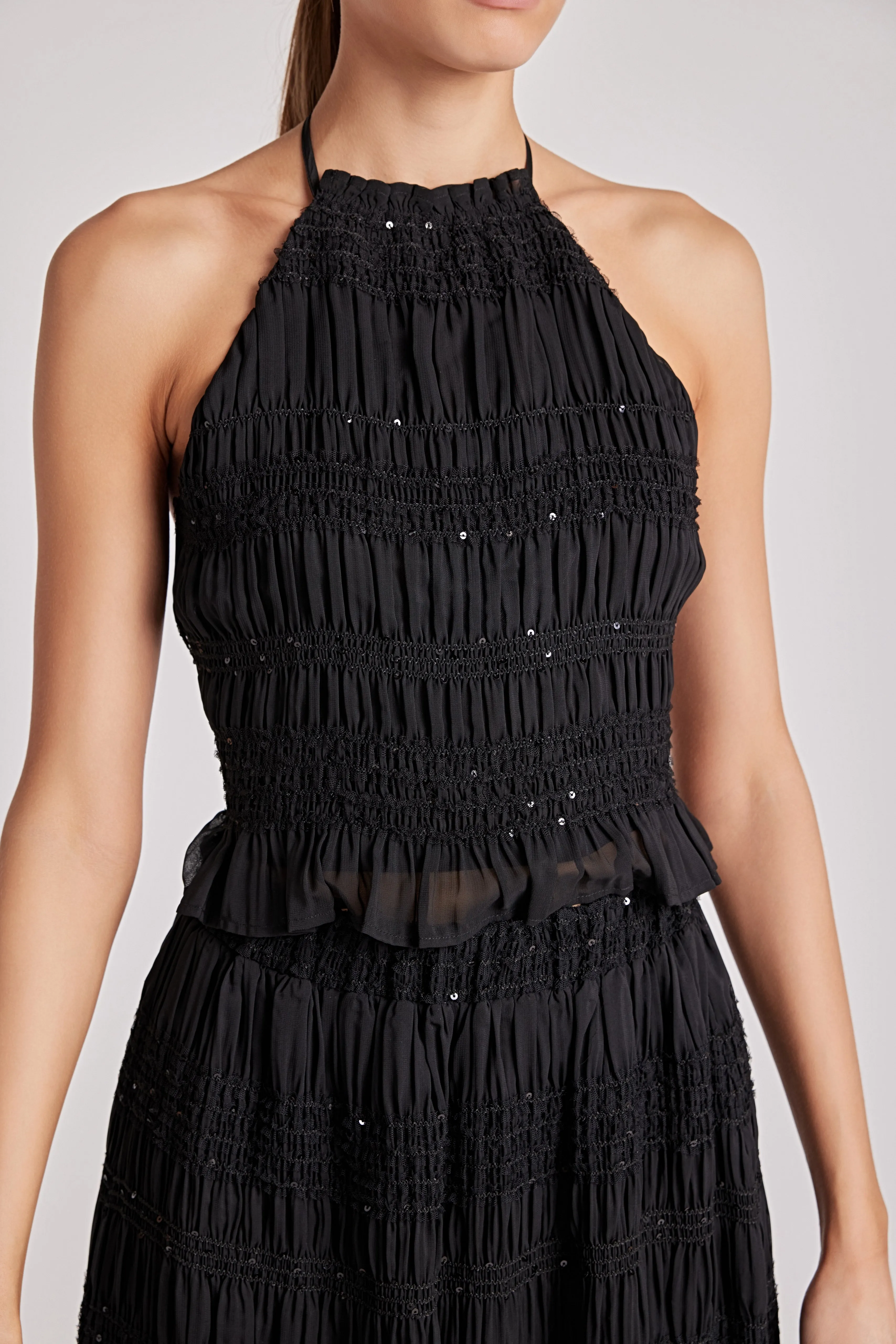 Chiffon Gathered Sequins Halter Top sold by Endless Rose product image thumbnail 2