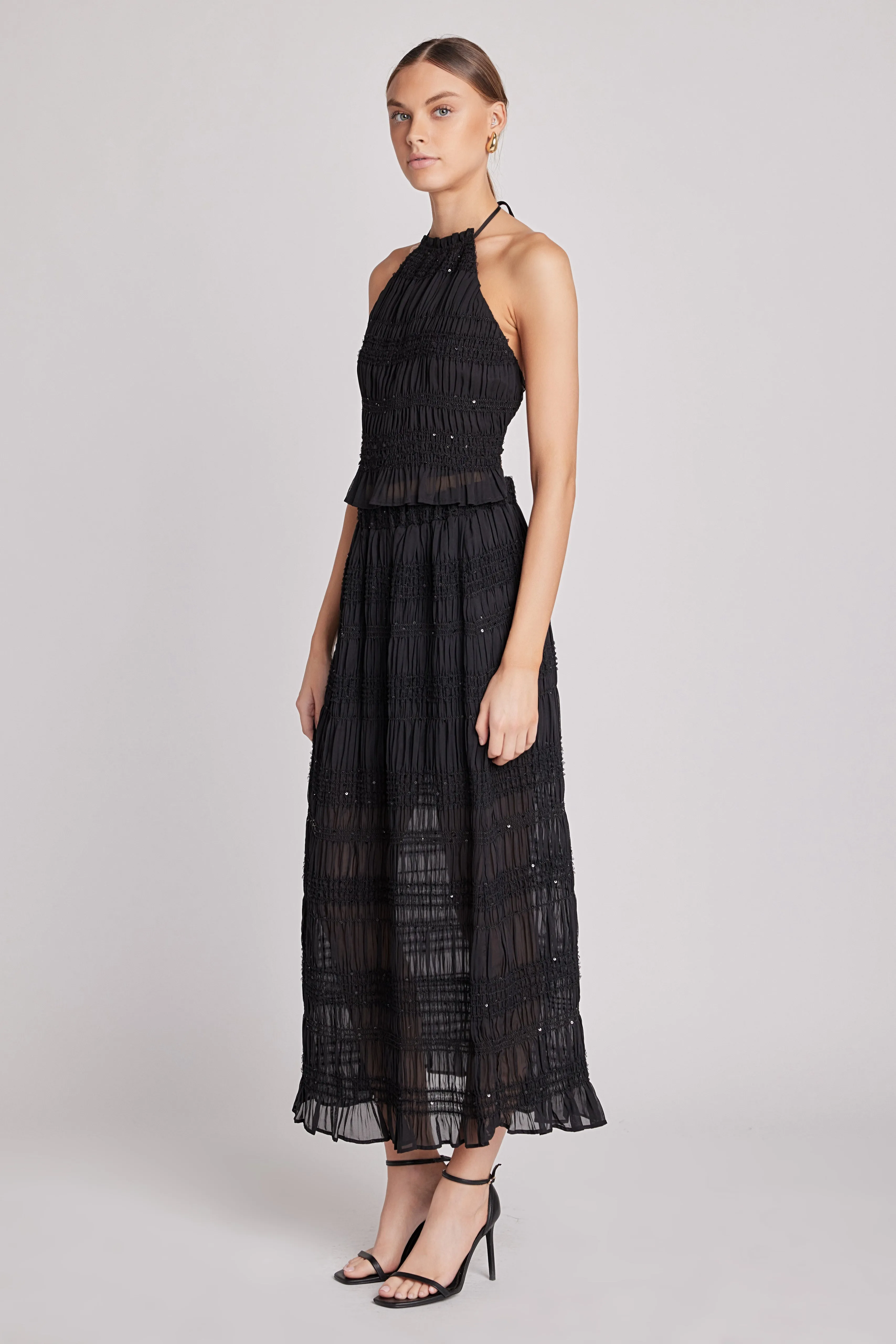 Chiffon Gathered Sequins Halter Top sold by Endless Rose product image thumbnail 3