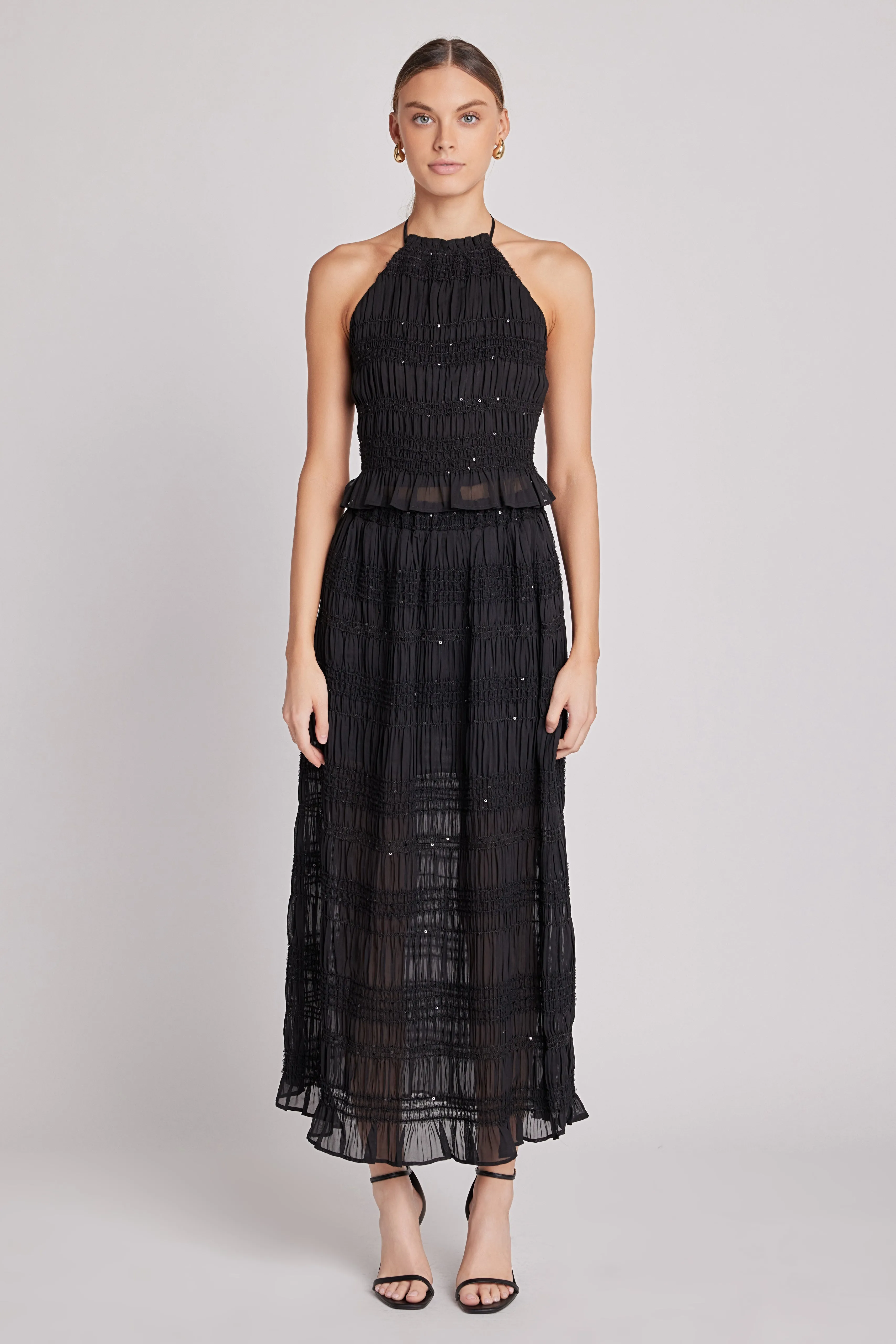 Chiffon Gathered Sequins Halter Top sold by Endless Rose product image thumbnail 4