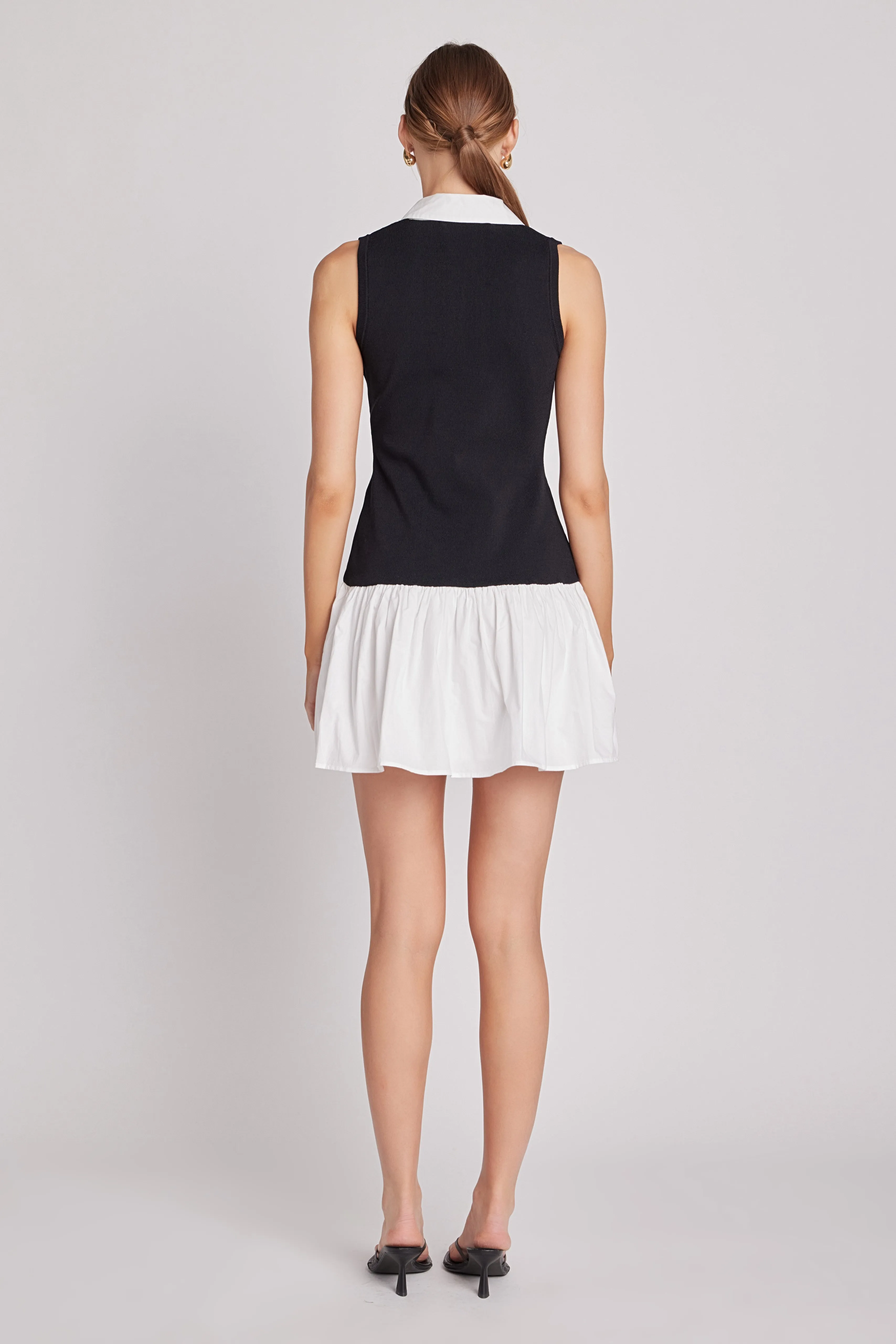 Mixed Media Cotton Polo Mini Dress sold by Endless Rose product image thumbnail 4