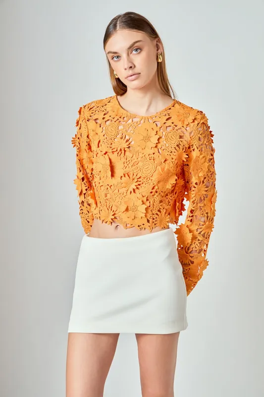 Floral Lace Long Sleeve Top sold by Endless Rose