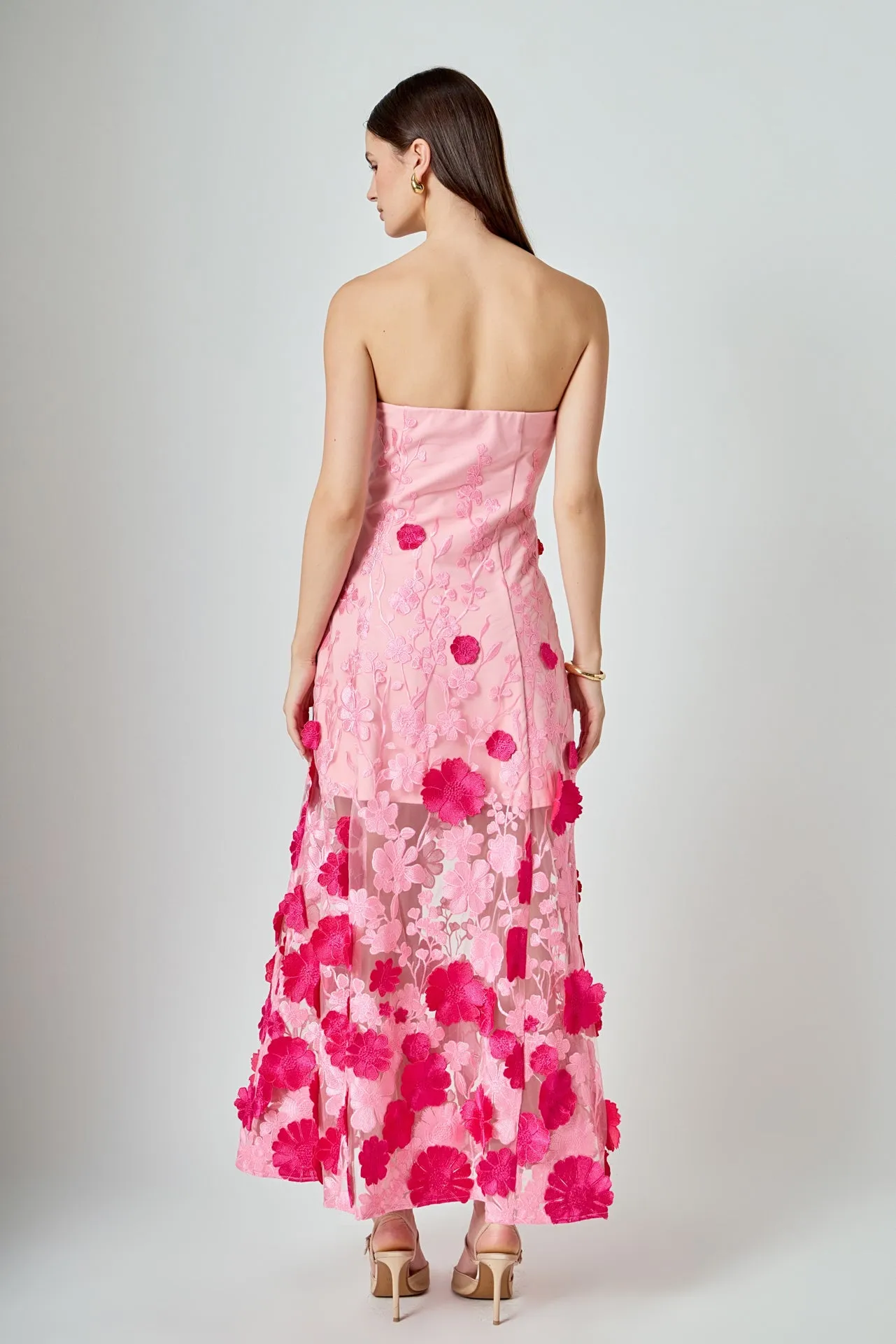 Embroidered 3D Applique Strapless Maxi Dress sold by Endless Rose product image thumbnail 4