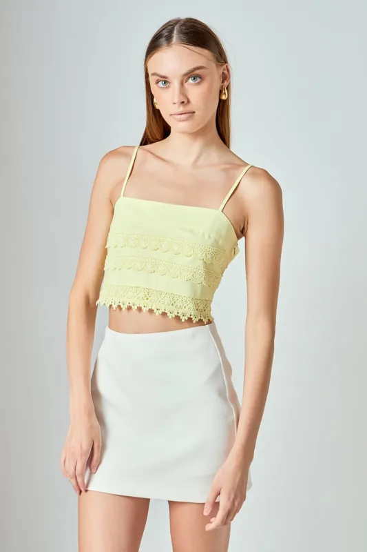 Lace Trim Crop Top sold by Endless Rose