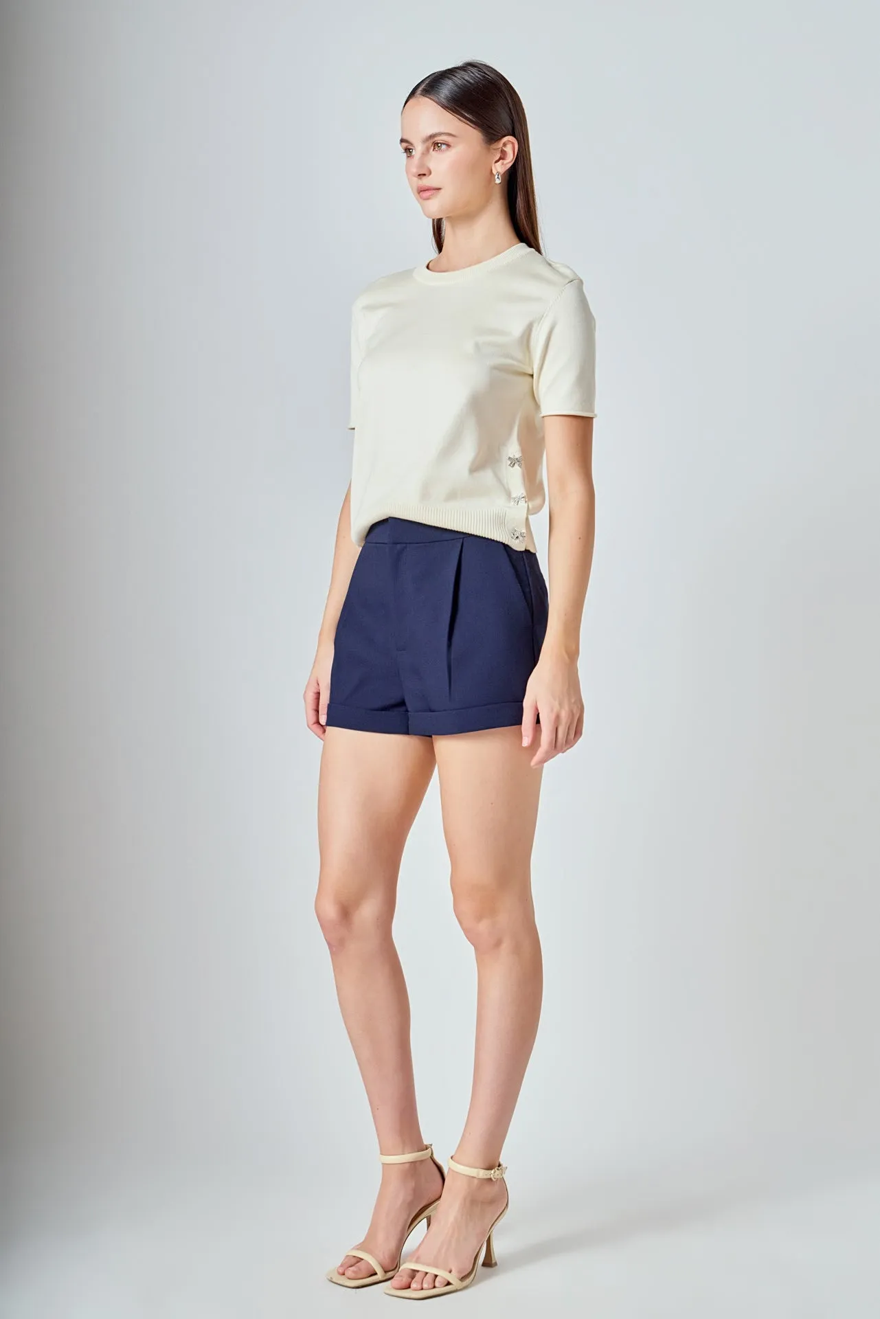 Side Bow Buttoned Knit Top sold by Endless Rose product image thumbnail 4