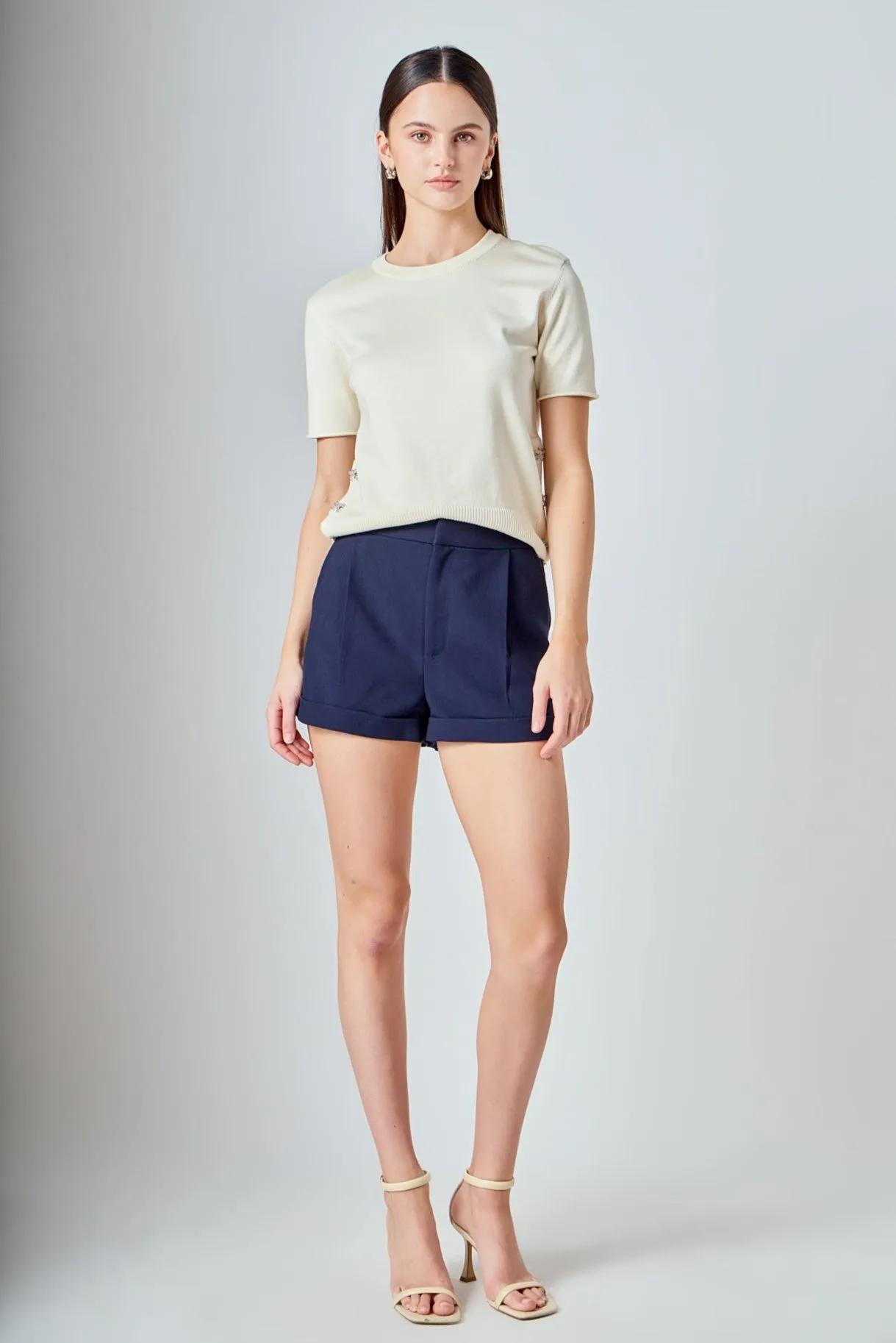 Side Bow Buttoned Knit Top sold by Endless Rose product image thumbnail 3