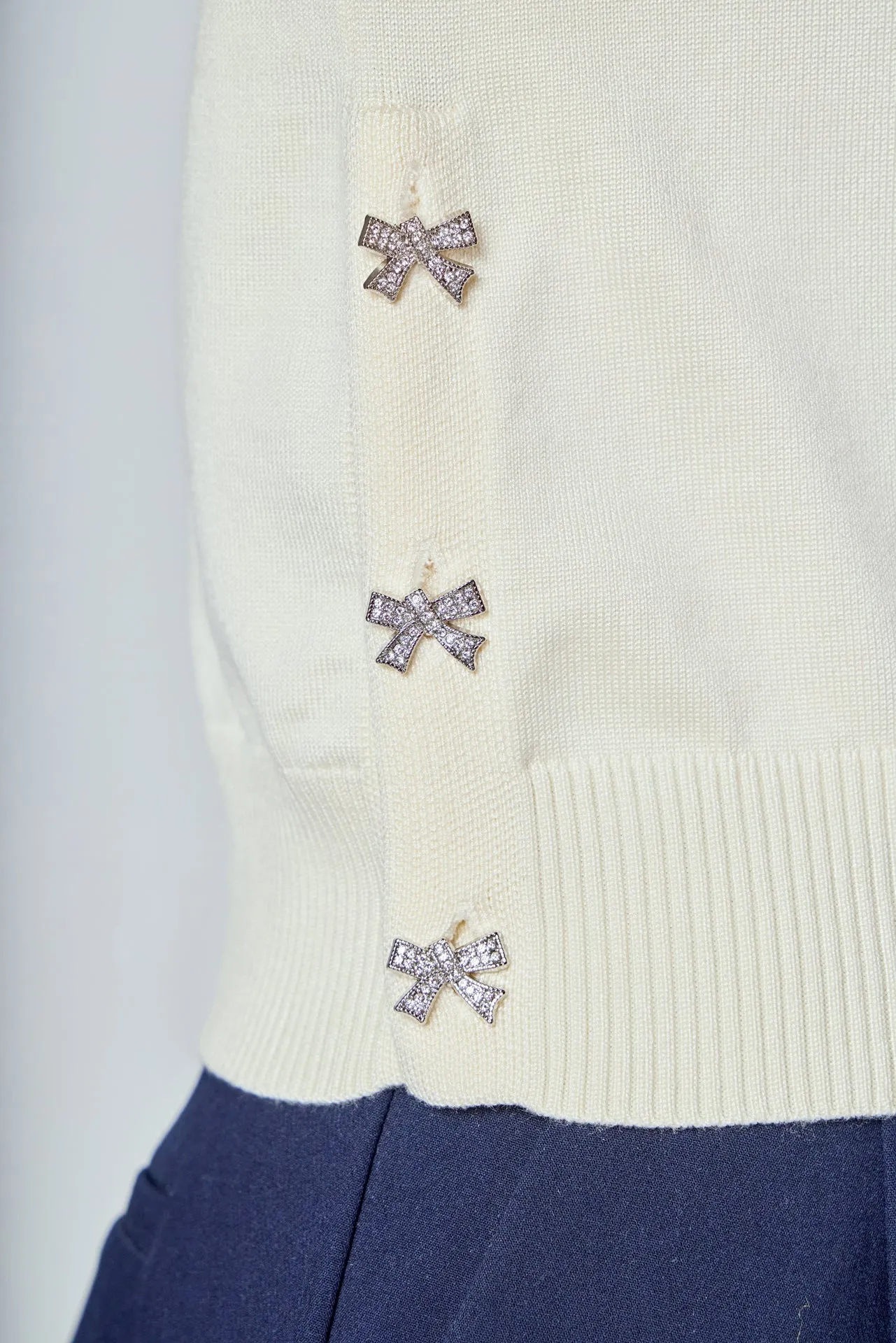 Side Bow Buttoned Knit Top sold by Endless Rose product image thumbnail 2