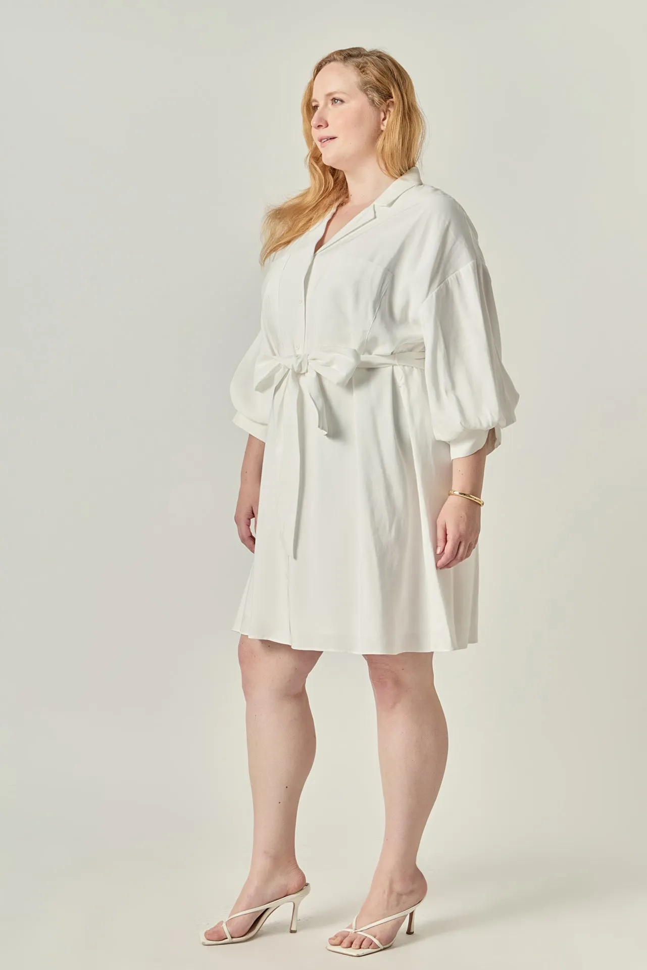 Blouson Sleeve Belted Shirt Dress sold by Endless Rose product image thumbnail 3