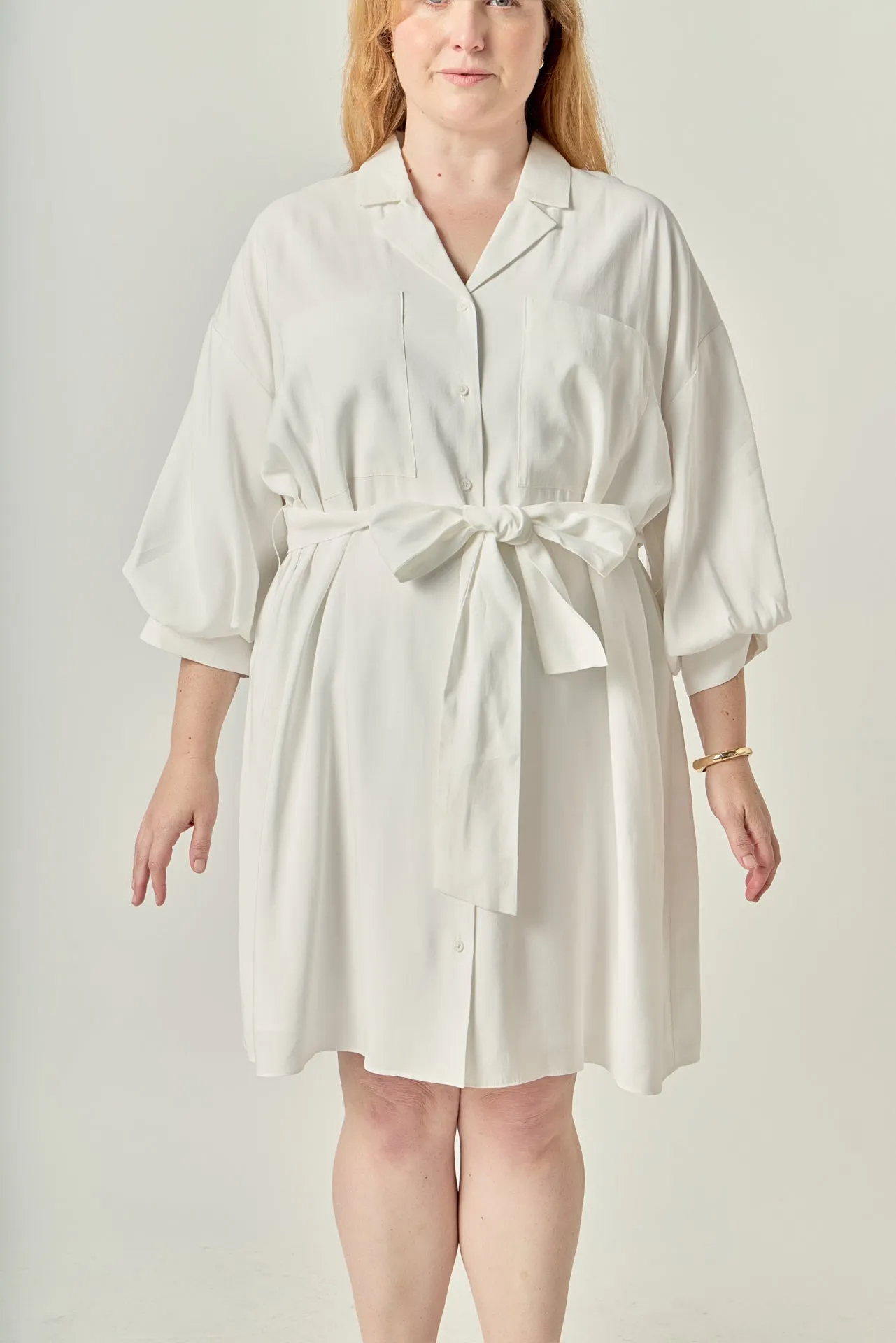 Blouson Sleeve Belted Shirt Dress sold by Endless Rose product image thumbnail 2