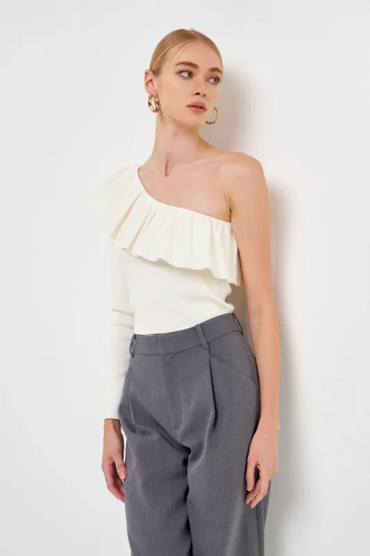 One Shoulder Top With Ruffle sold by Endless Rose