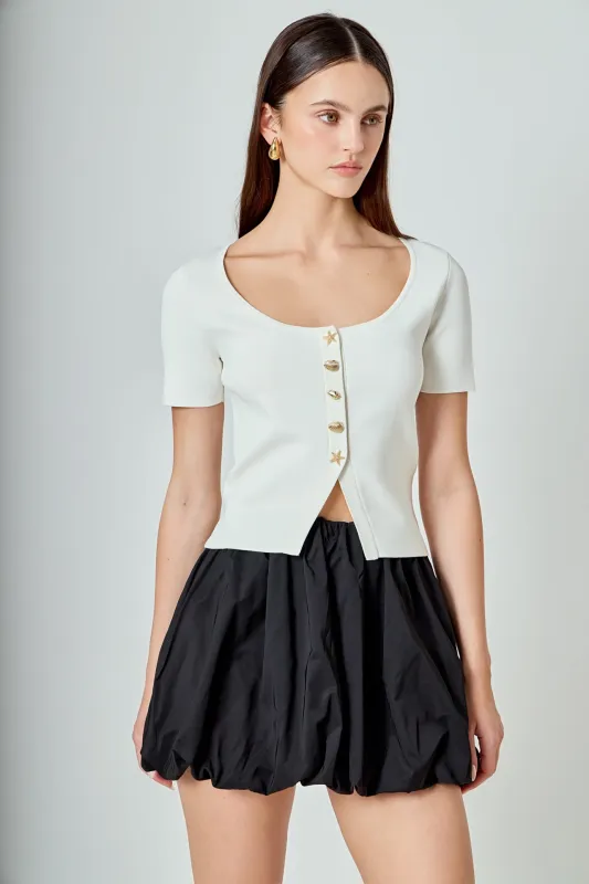 Scoop Neck Cropped Knit Top made by Endless Rose