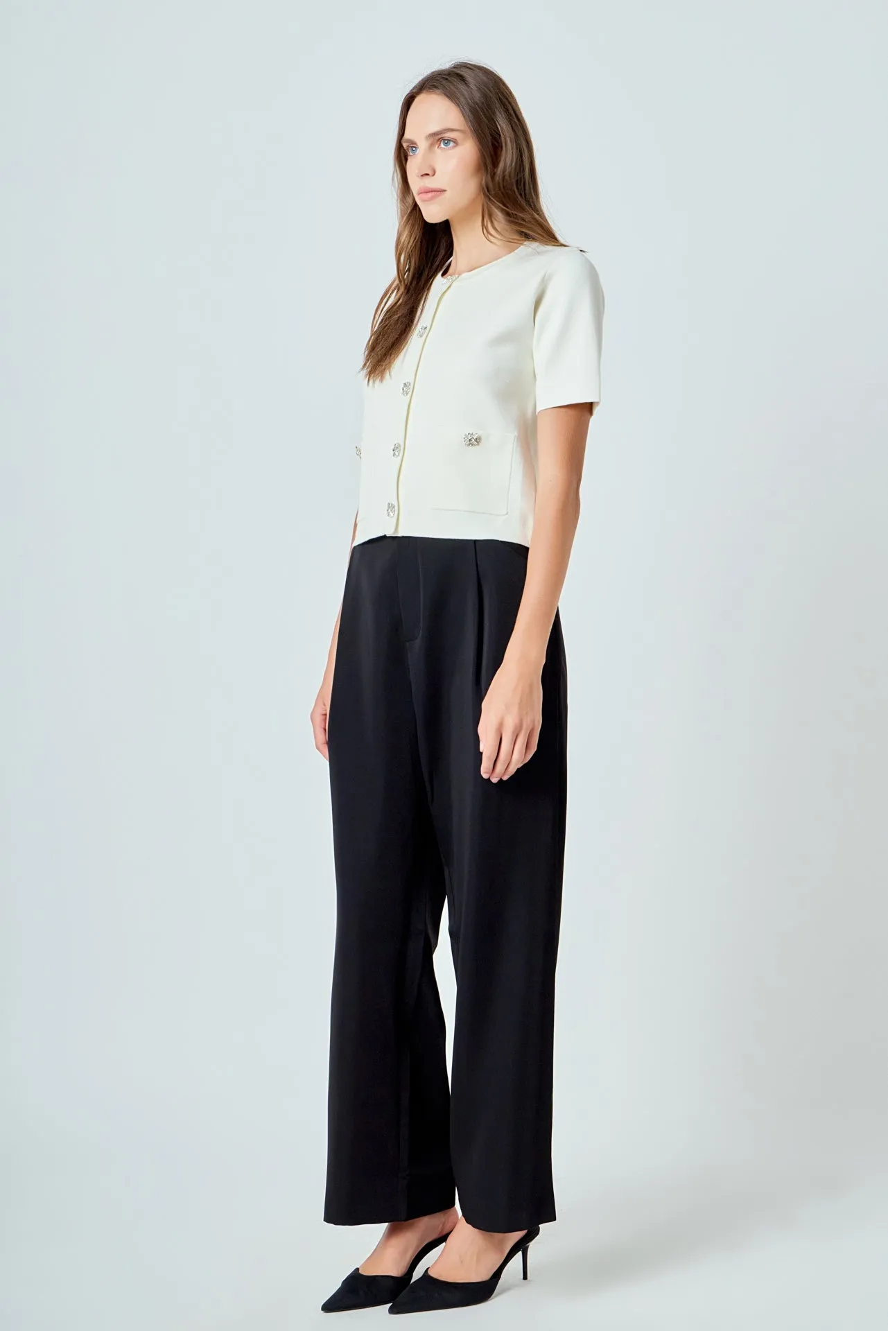 Short Sleeve Jewel Button-Up Cardigan sold by Endless Rose product image thumbnail 3