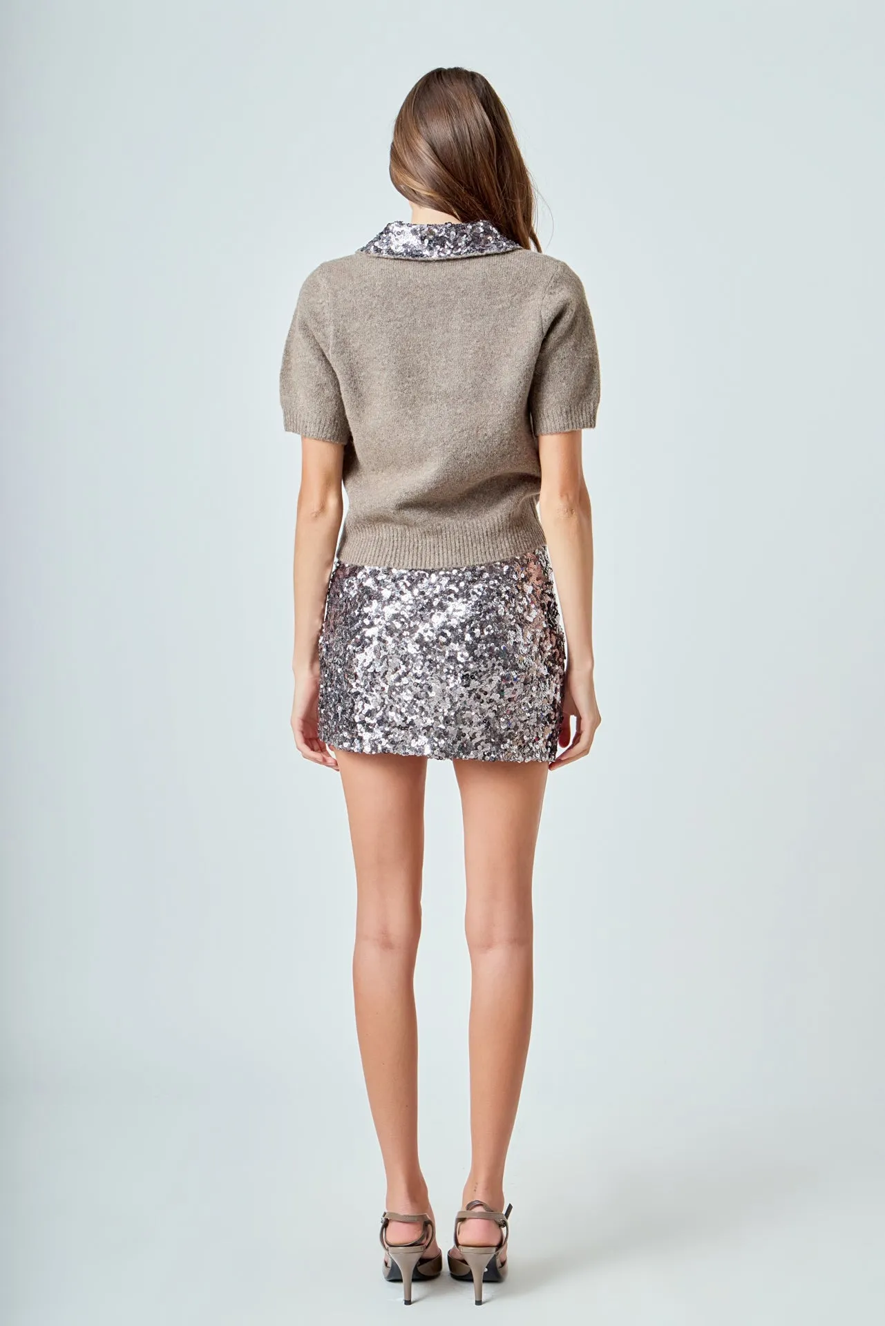 Multi Sequined Mini Skirt sold by Endless Rose product image thumbnail 4