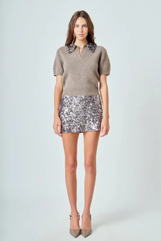 Multi Sequin Mini Skirt sold by Endless Rose