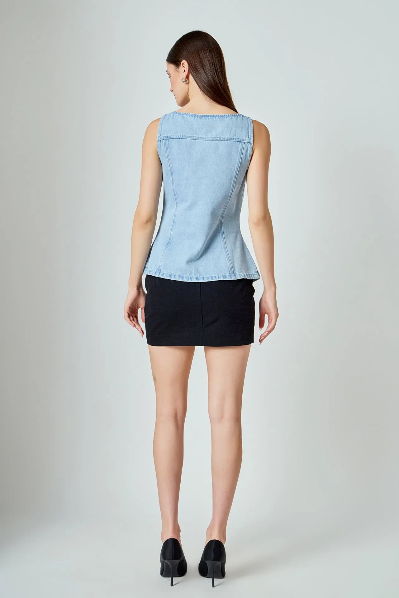 Zoe Denim Fitted Vest sold by Endless Rose product image thumbnail 5