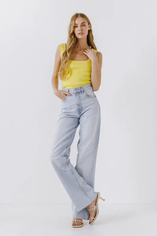 Square Neck Knit Tank sold by Endless Rose