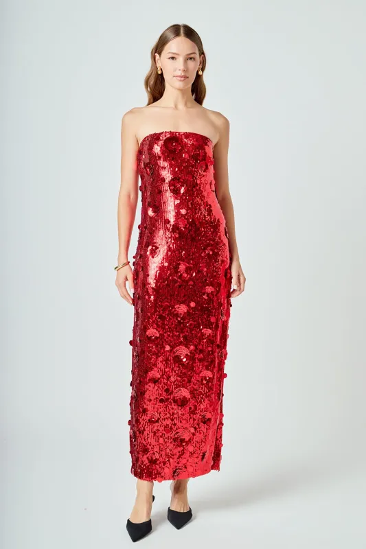 Sequins Applique Midi Dress sold by Endless Rose