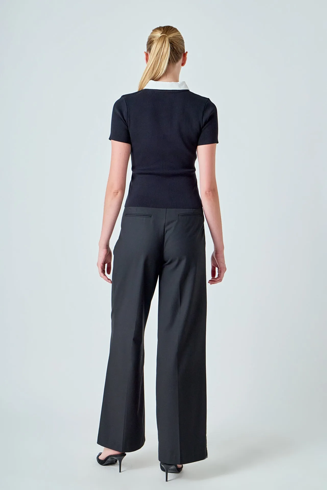 Jewel Buttoned Collared Color Block Top sold by Endless Rose product image thumbnail 5