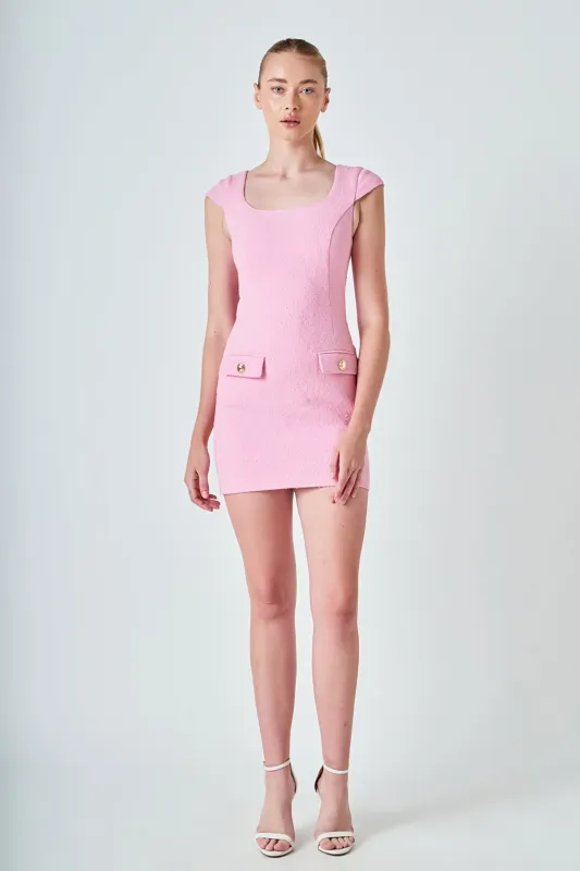 Tweed Cap Sleeve Mini Dress sold by Endless Rose
