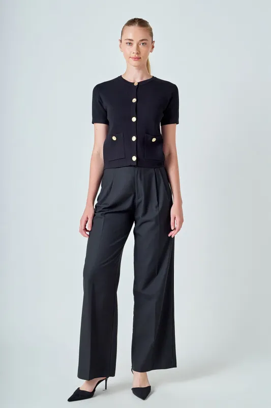 Short Sleeve Button-Up Cardigan sold by Endless Rose
