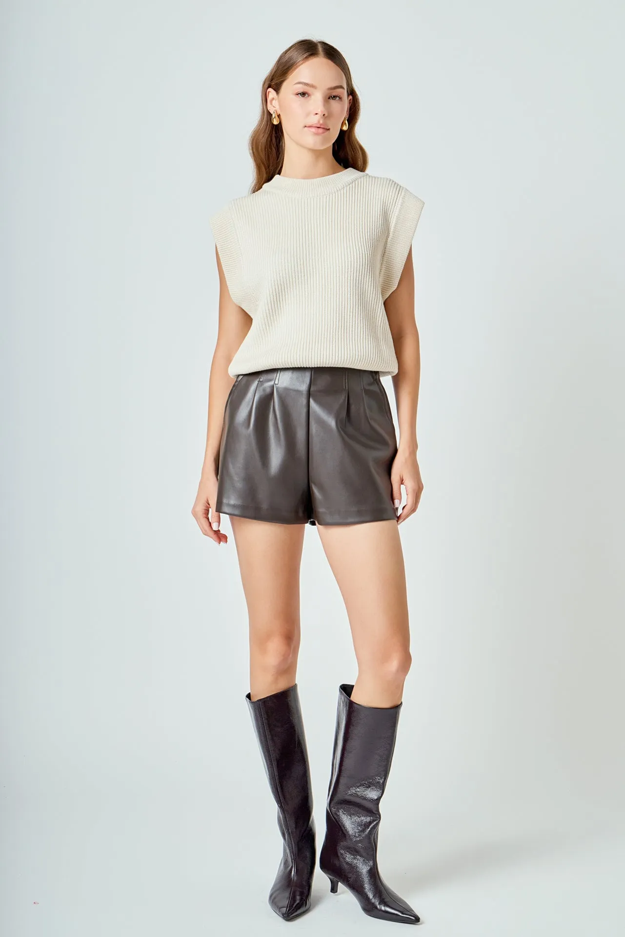 Sleeveless Round neck Vest Knit Top sold by Endless Rose