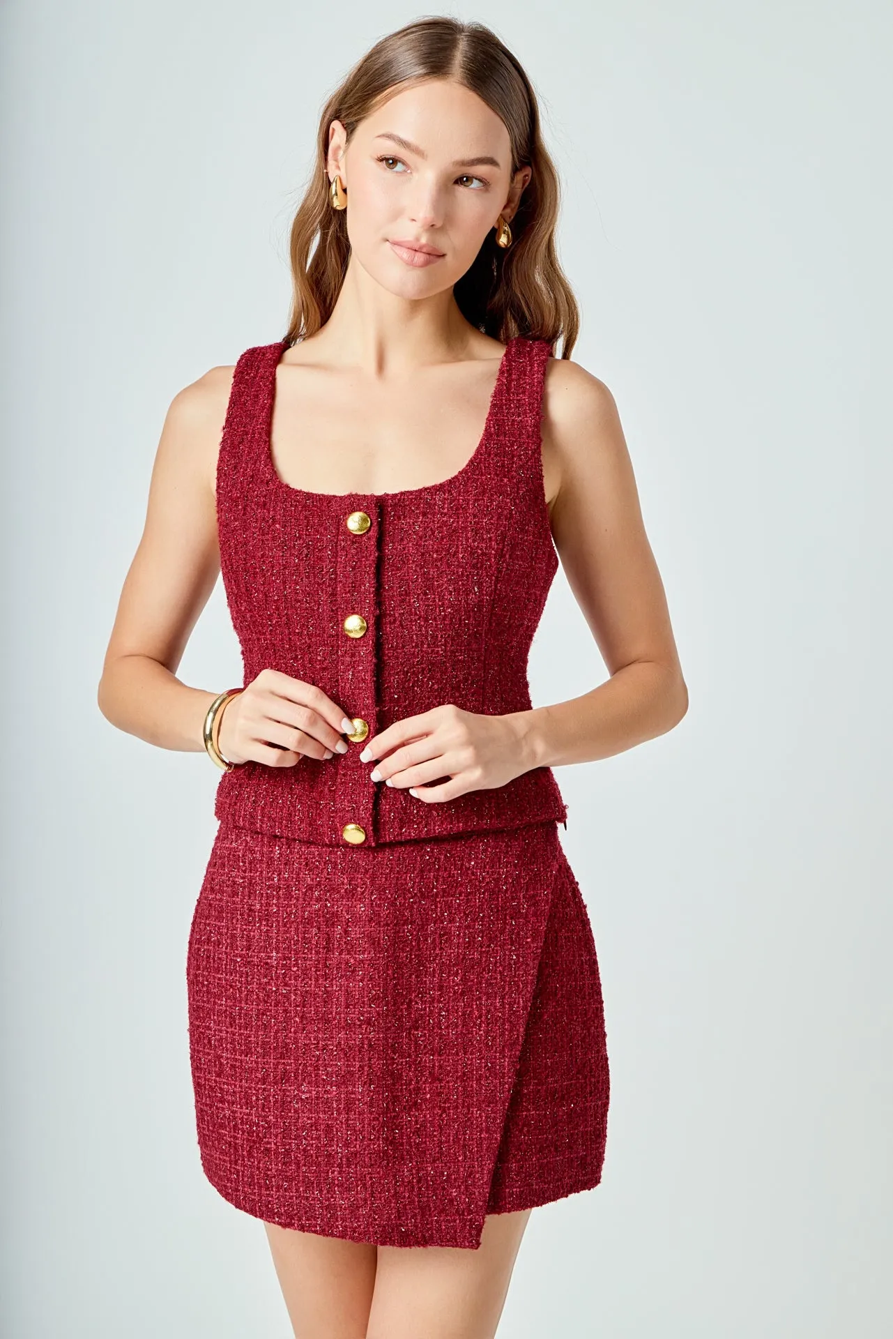 Tweed Front Flap Mini Skirt sold by Endless Rose product image thumbnail 5