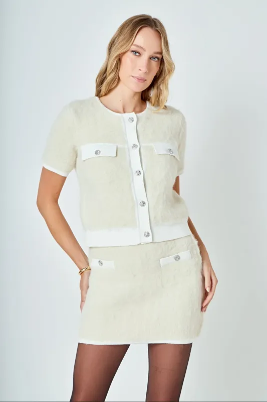Round Neck Short Sleeve Cardigan Sweater made by Endless Rose