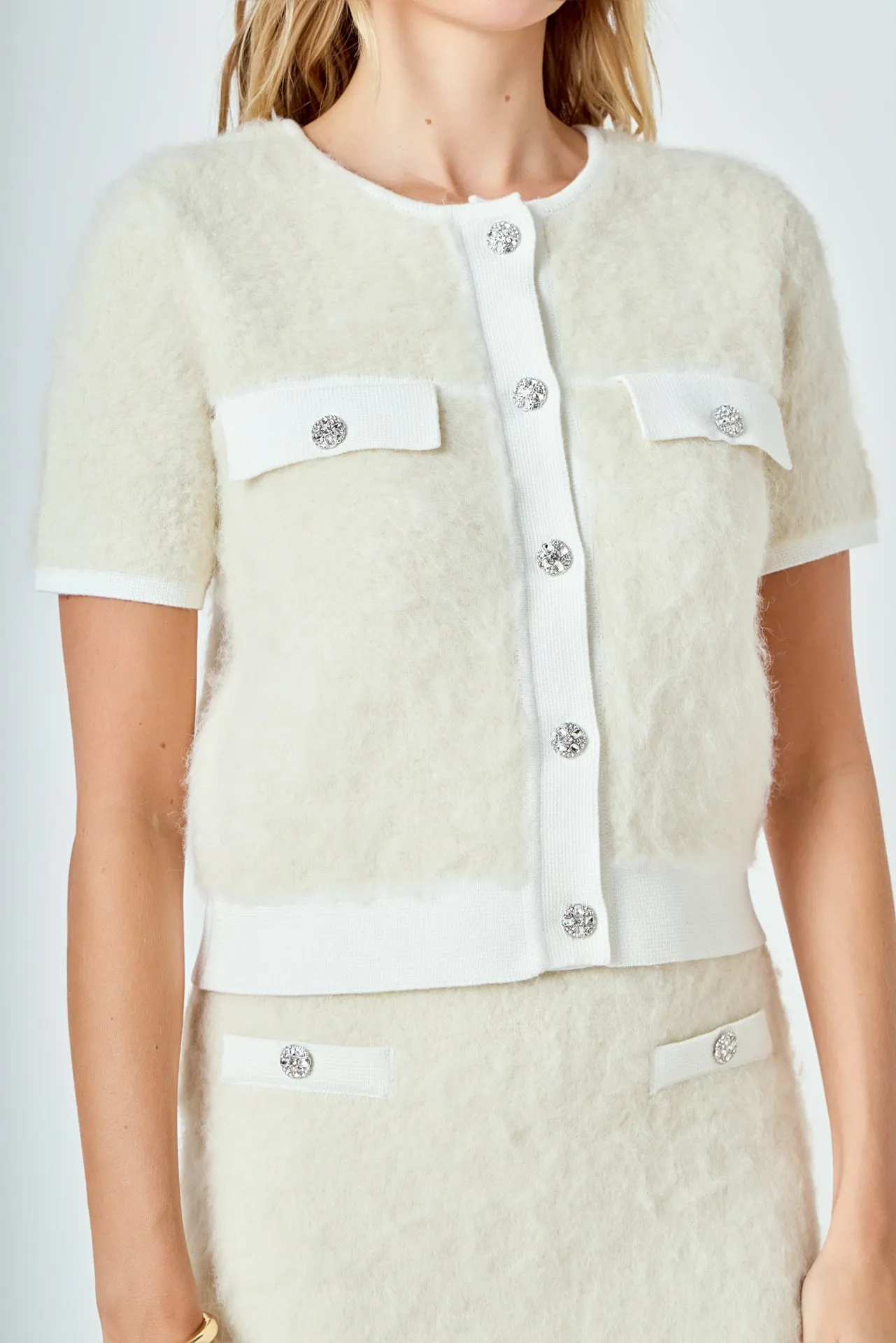 Round Neck Short Sleeve Cardigan Sweater sold by Endless Rose product image thumbnail 2