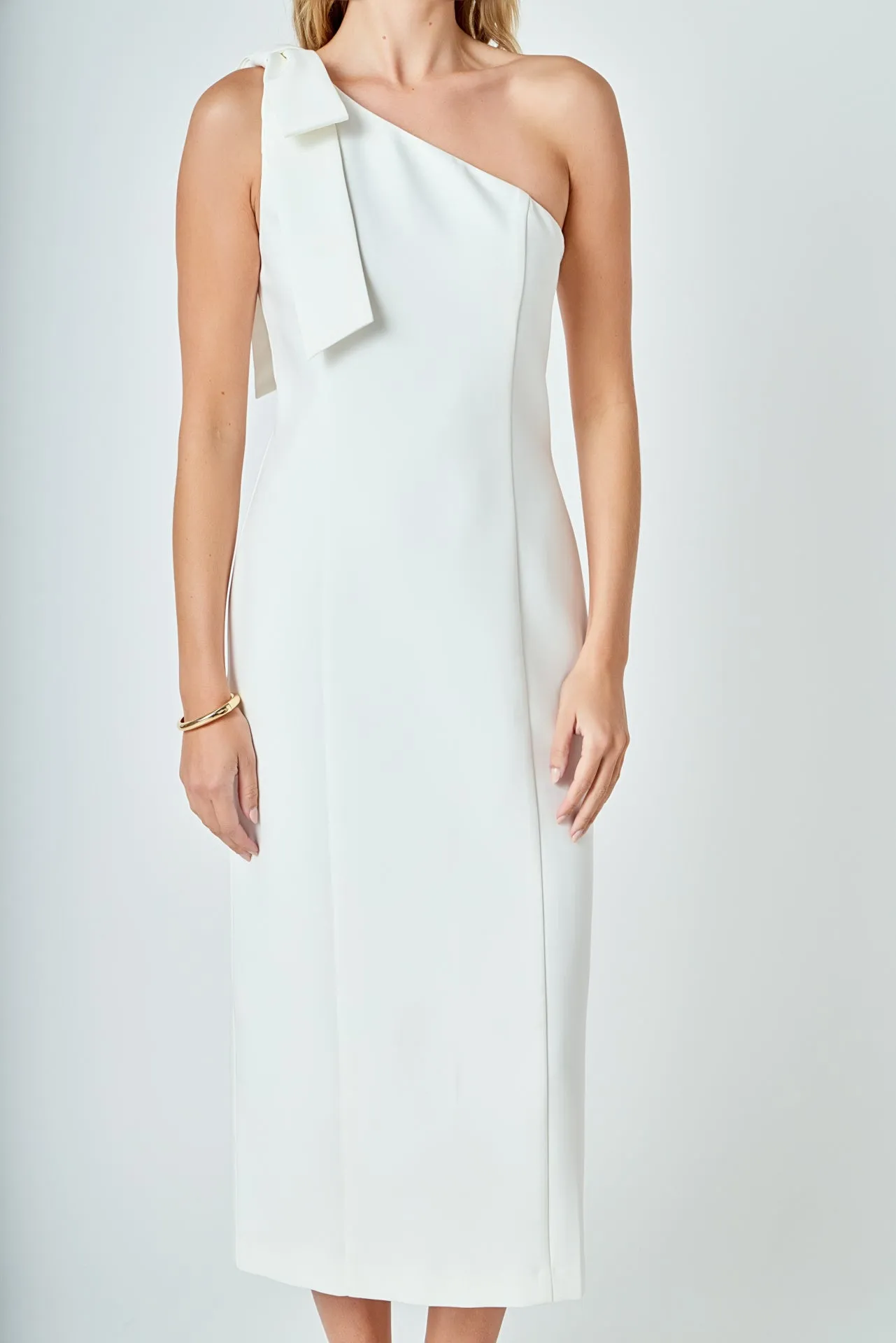 One Shoulder Bow Accent Midi Dress sold by Endless Rose product image thumbnail 2