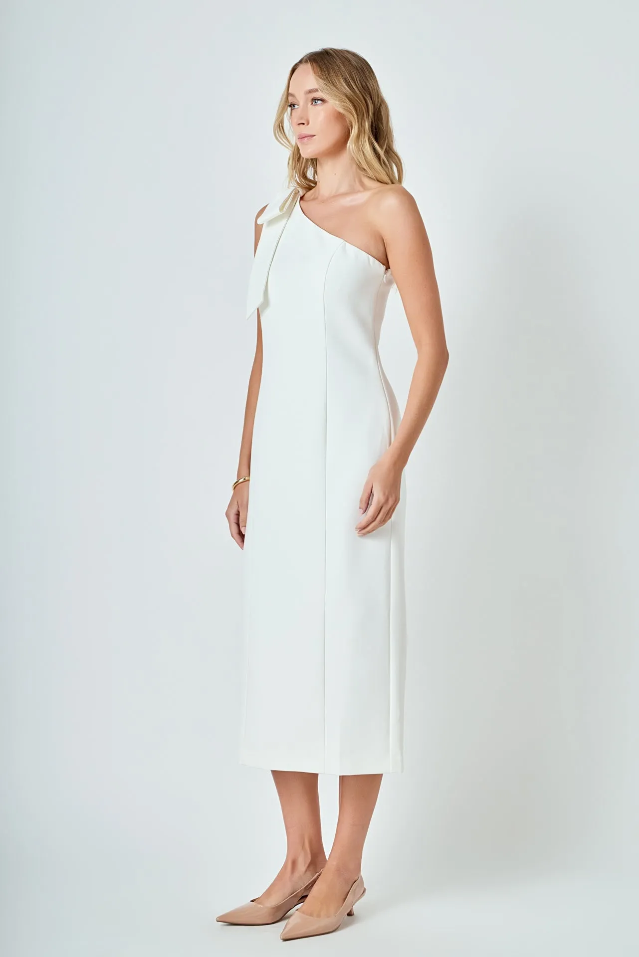 One Shoulder Bow Accent Midi Dress sold by Endless Rose product image thumbnail 3