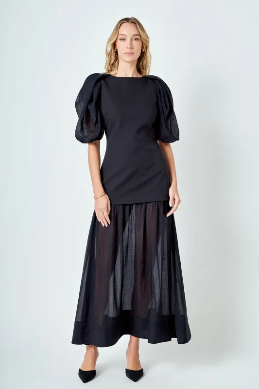 Mixed Media Drop Waist Maxi Dress sold by Endless Rose