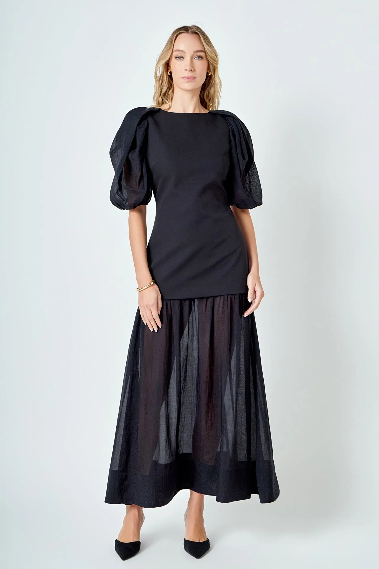 Mixed Media Drop Waist Maxi Dress sold by Endless Rose