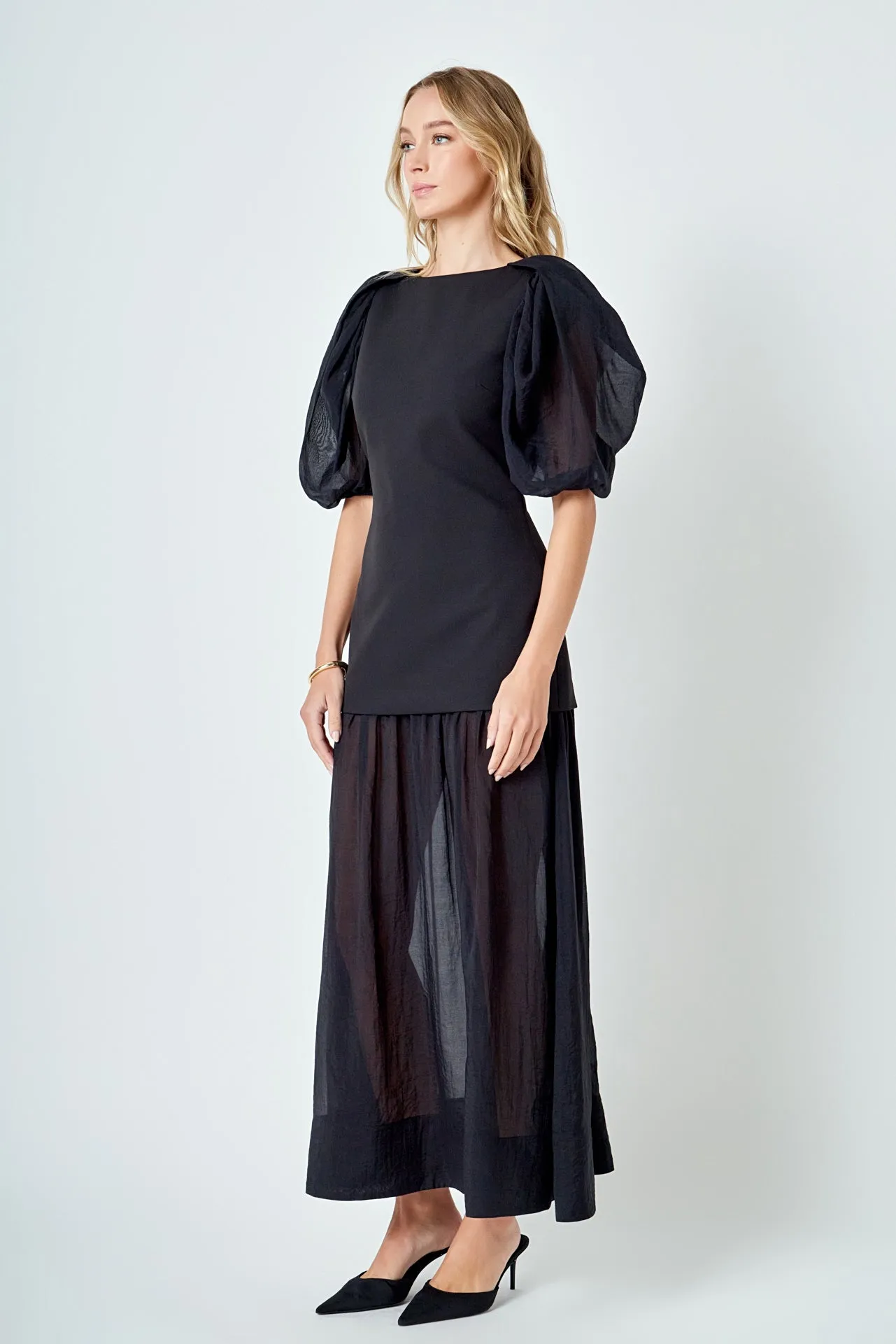 Mixed Media Drop Waist Maxi Dress sold by Endless Rose product image thumbnail 3