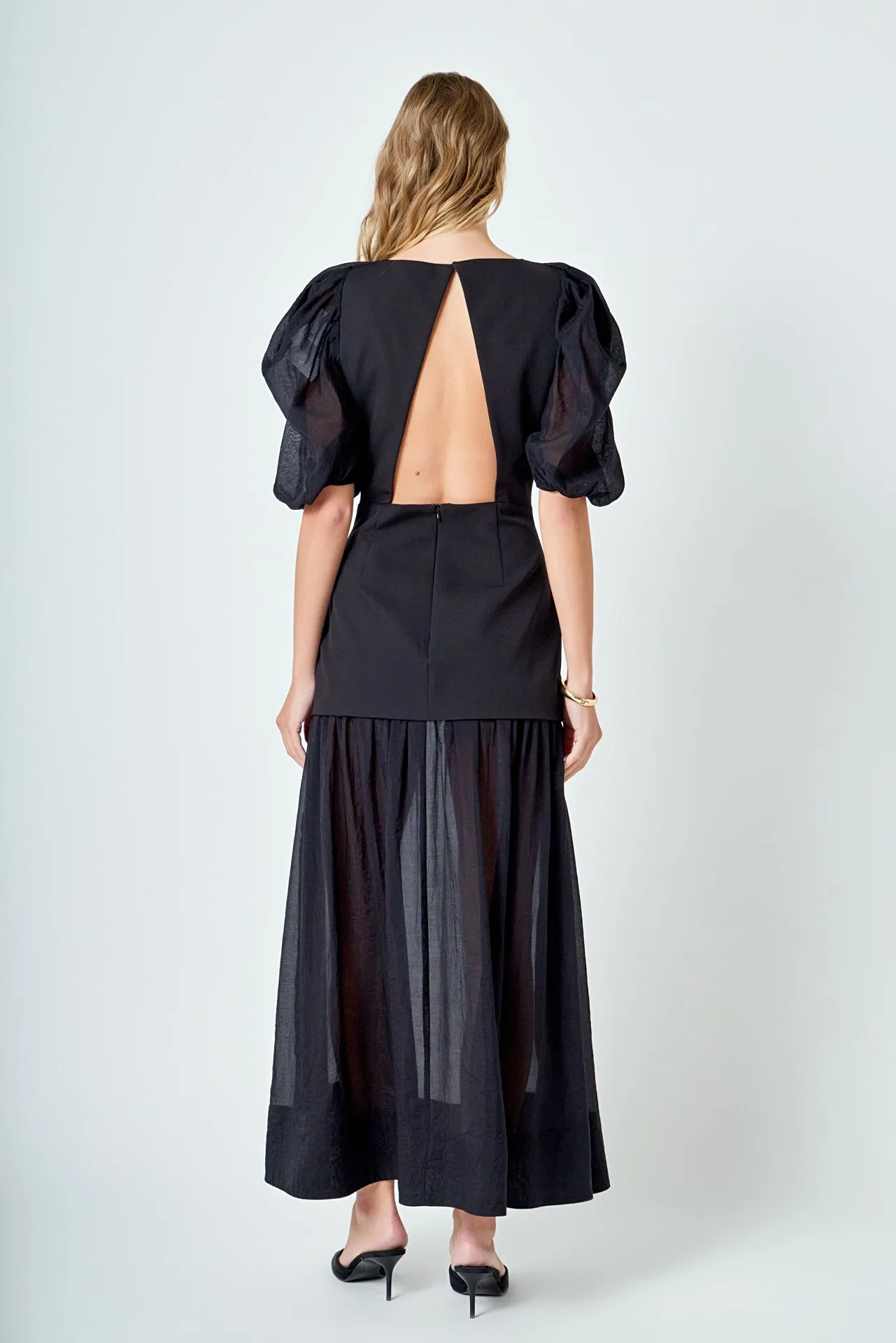 Mixed Media Drop Waist Maxi Dress sold by Endless Rose product image thumbnail 4