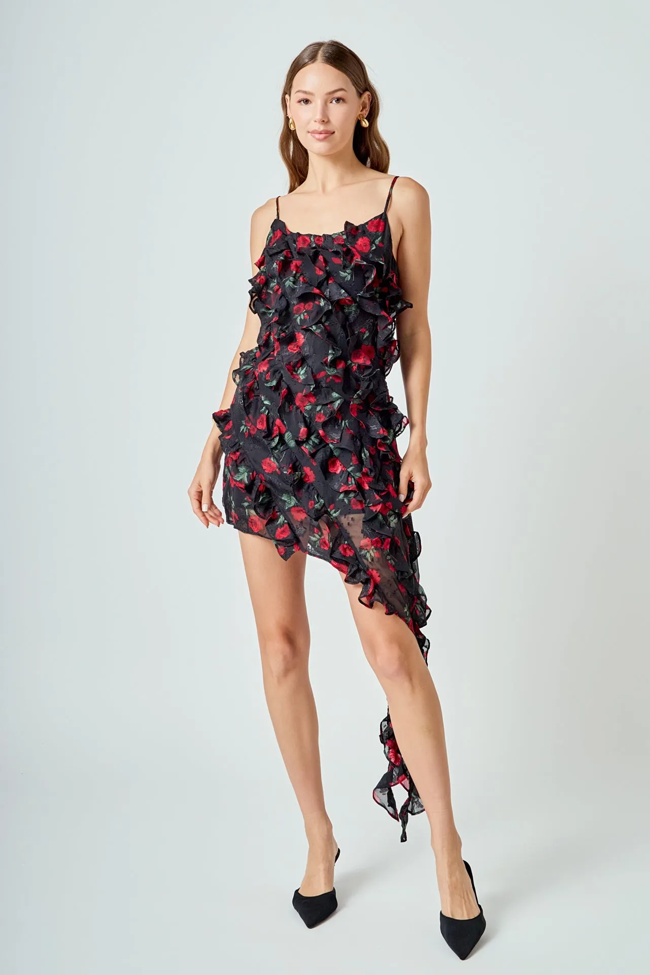 Print Ruffled maxi Dress sold by Endless Rose