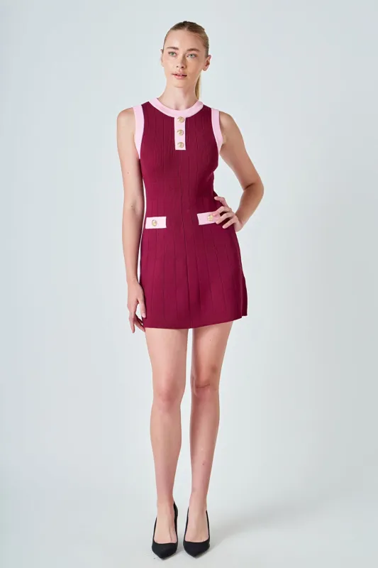 Clara Contrast Knit Mini Dress sold by Endless Rose