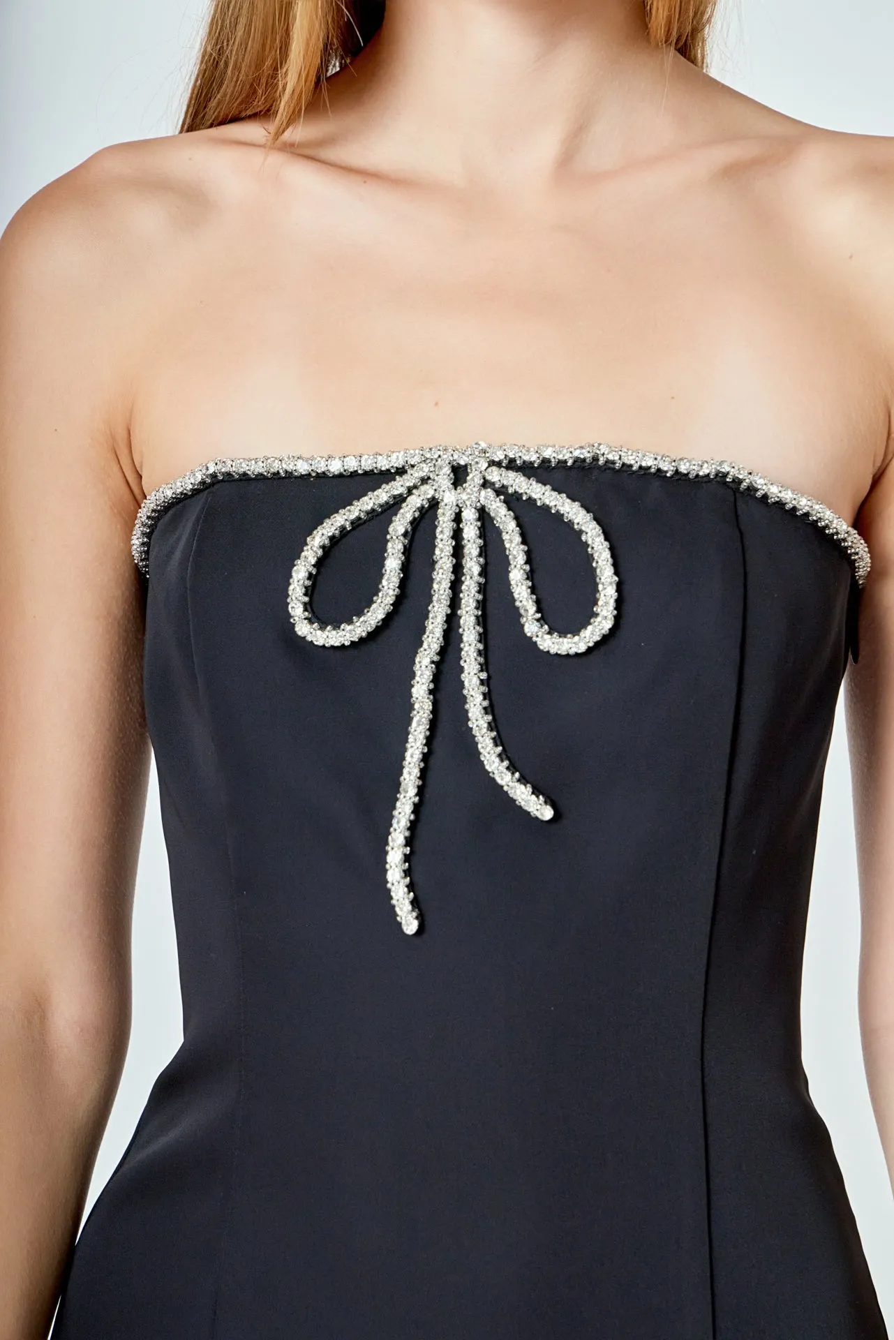 Rhinestone Bow Tube Mini Dress sold by Endless Rose product image thumbnail 2