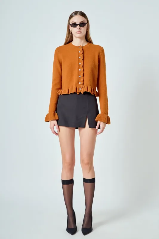 Ruffle Cropped Cardigan sold by Endless Rose
