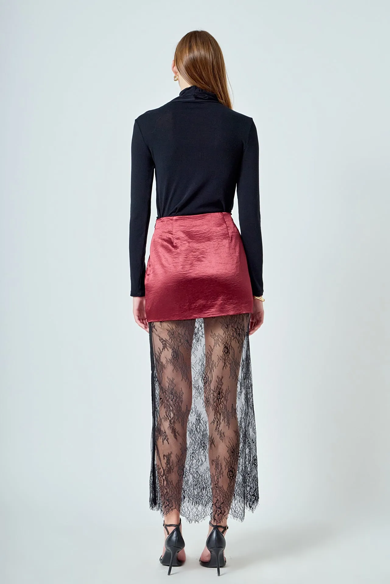 Satin Velvet Maxi Skirt sold by Endless Rose product image thumbnail 4