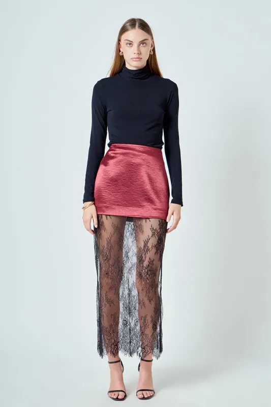 Satin Velvet Maxi Skirt sold by Endless Rose