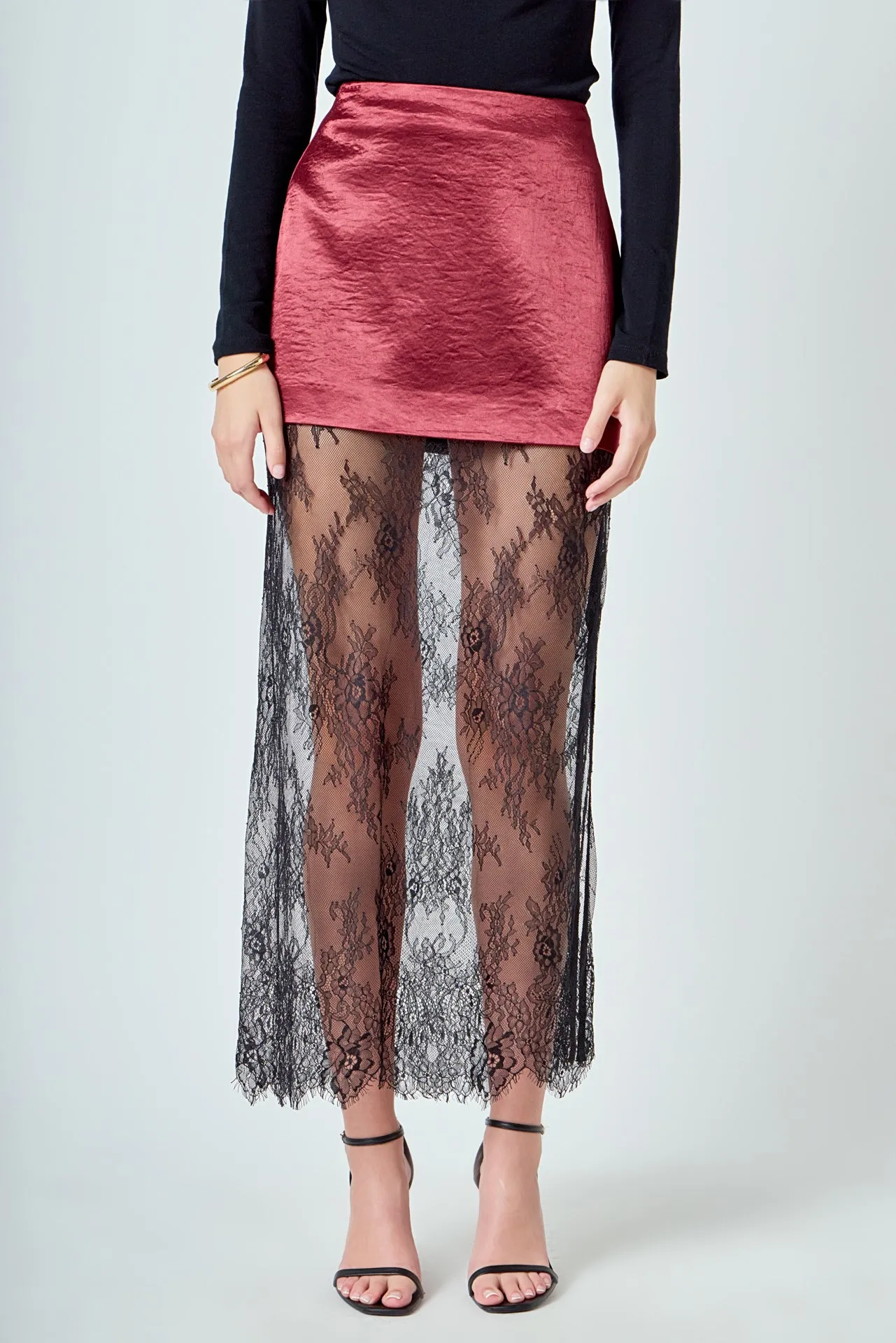 Satin Velvet Maxi Skirt sold by Endless Rose product image thumbnail 5