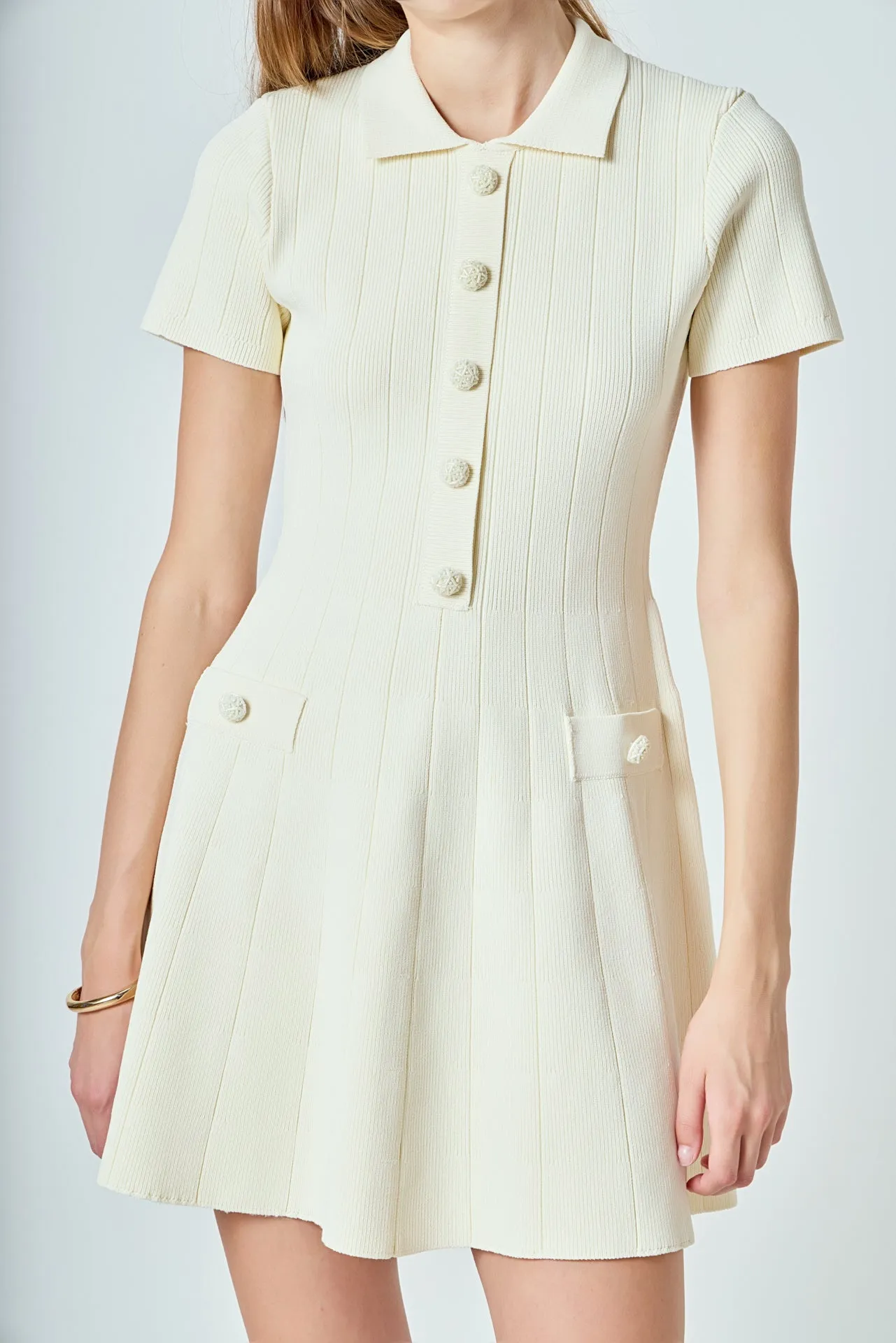 Gemma Jeweled Buttoned Knit Mini dress sold by Endless Rose product image thumbnail 2