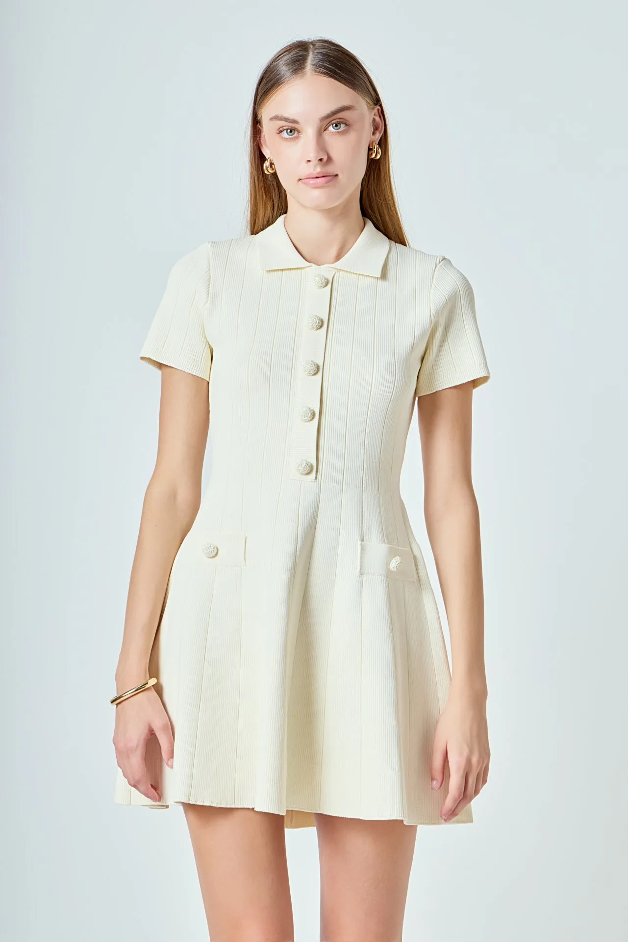 Gemma Jeweled Buttoned Knit Mini dress sold by Endless Rose product image thumbnail 5